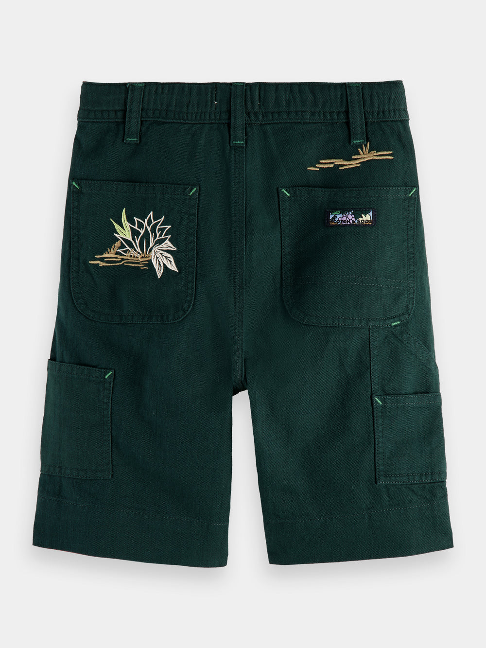 Embroidered artwork linen blend shorts - Scotch & Soda NZ