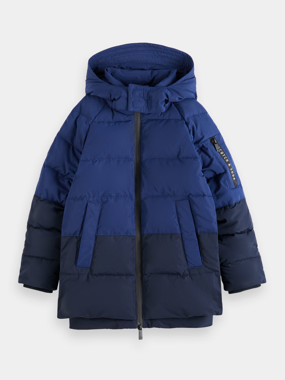 Kids - Mid-length water repellent padded jacket - Scotch & Soda NZ