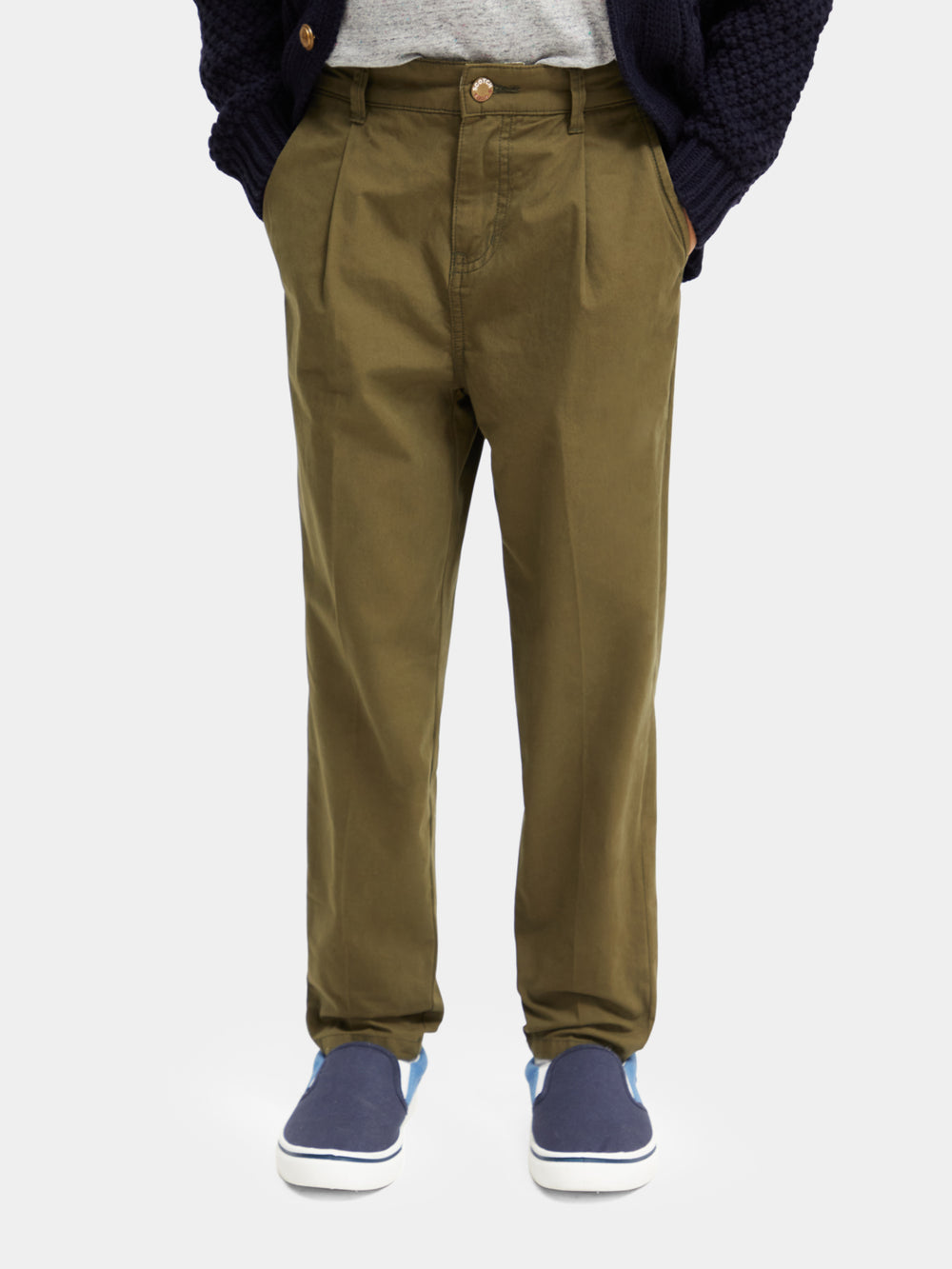 Kids - Loose-tapered fit pleated chino - Scotch & Soda NZ