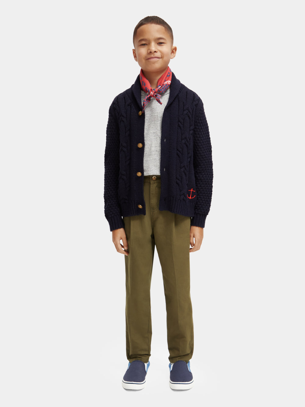 Kids - Loose-tapered fit pleated chino - Scotch & Soda NZ