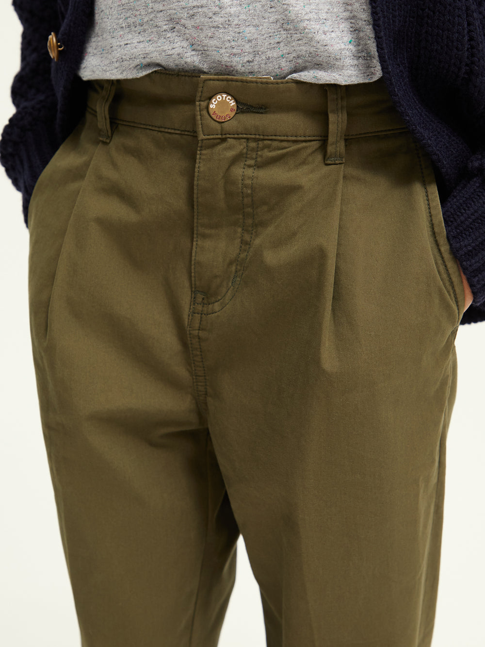 Kids - Loose-tapered fit pleated chino - Scotch & Soda NZ