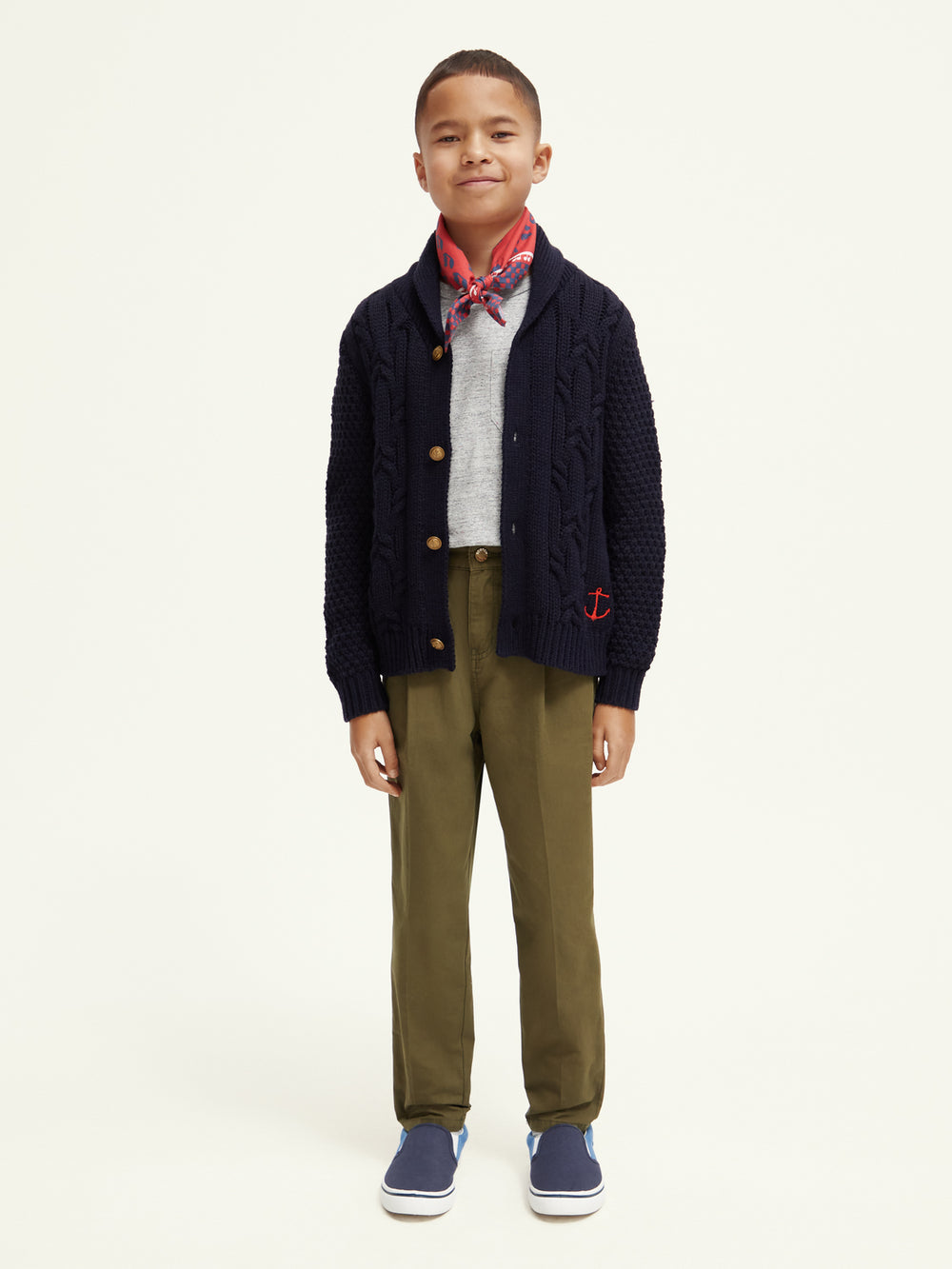 Kids - Loose-tapered fit pleated chino - Scotch & Soda NZ