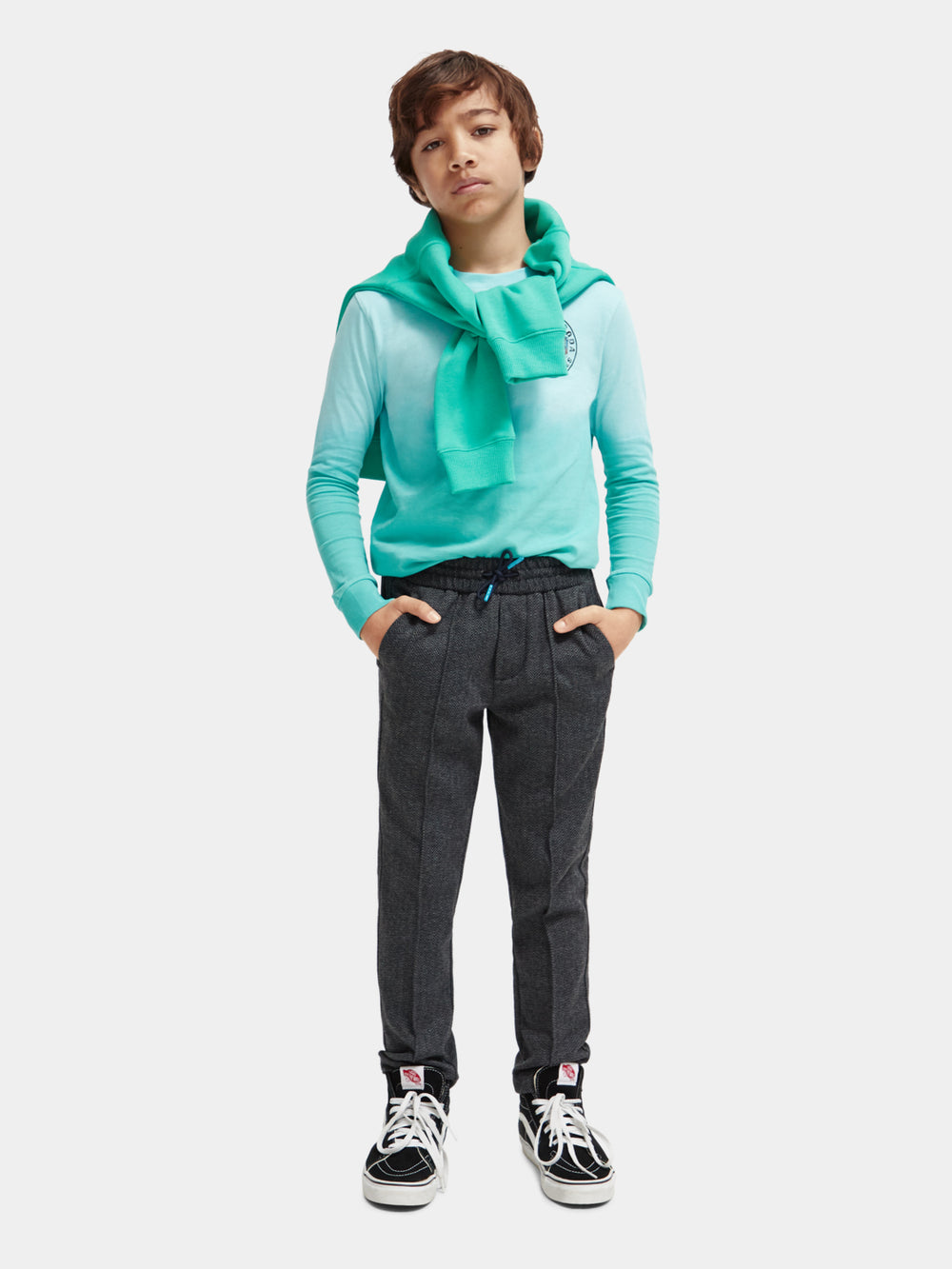 Kids - Relaxed slim-fit knitted pants - Scotch & Soda NZ