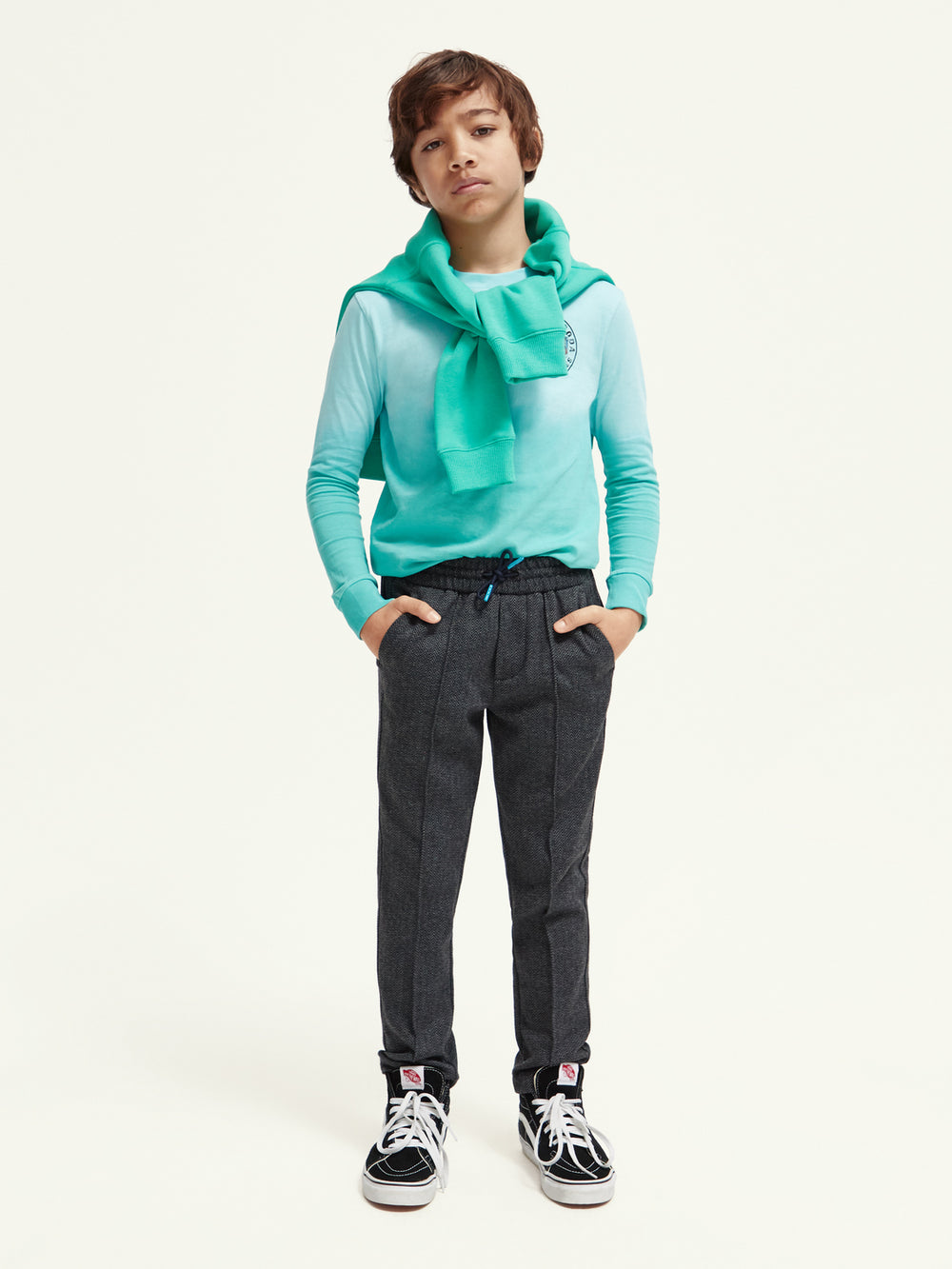 Kids - Relaxed slim-fit knitted pants - Scotch & Soda NZ