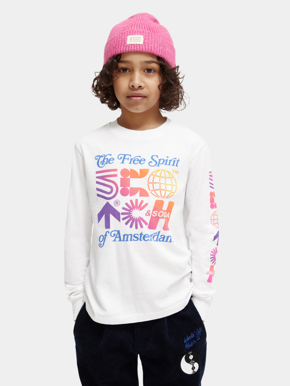 Kids - Long-sleeved artwork t-shirt - Scotch & Soda NZ