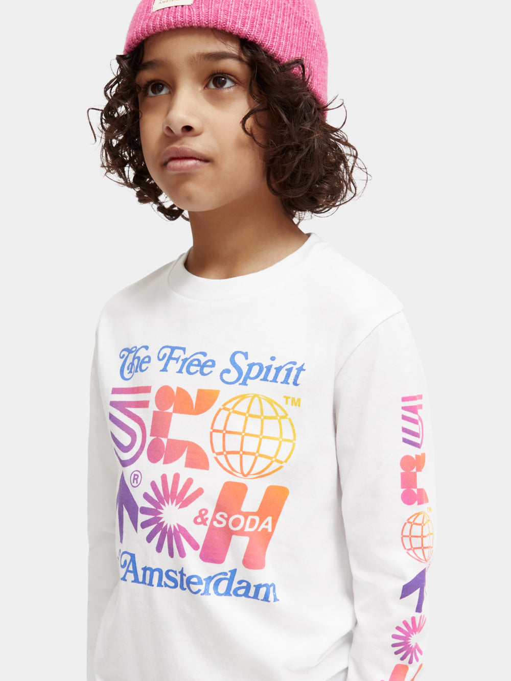 Kids - Long-sleeved artwork t-shirt - Scotch & Soda NZ