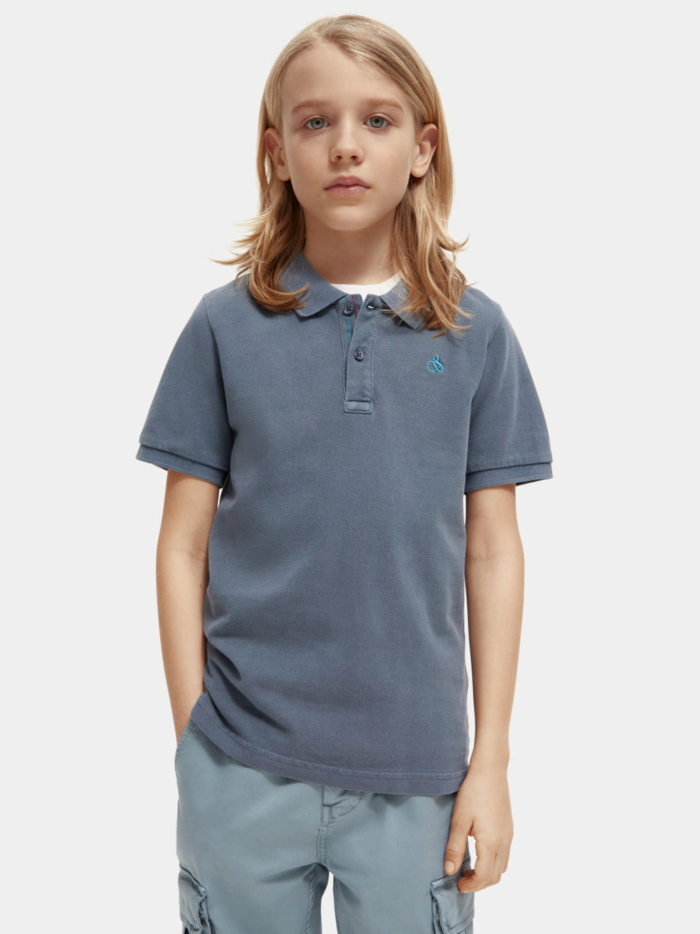 Kids - Garment-dyed pique polo shirt - Scotch & Soda NZ