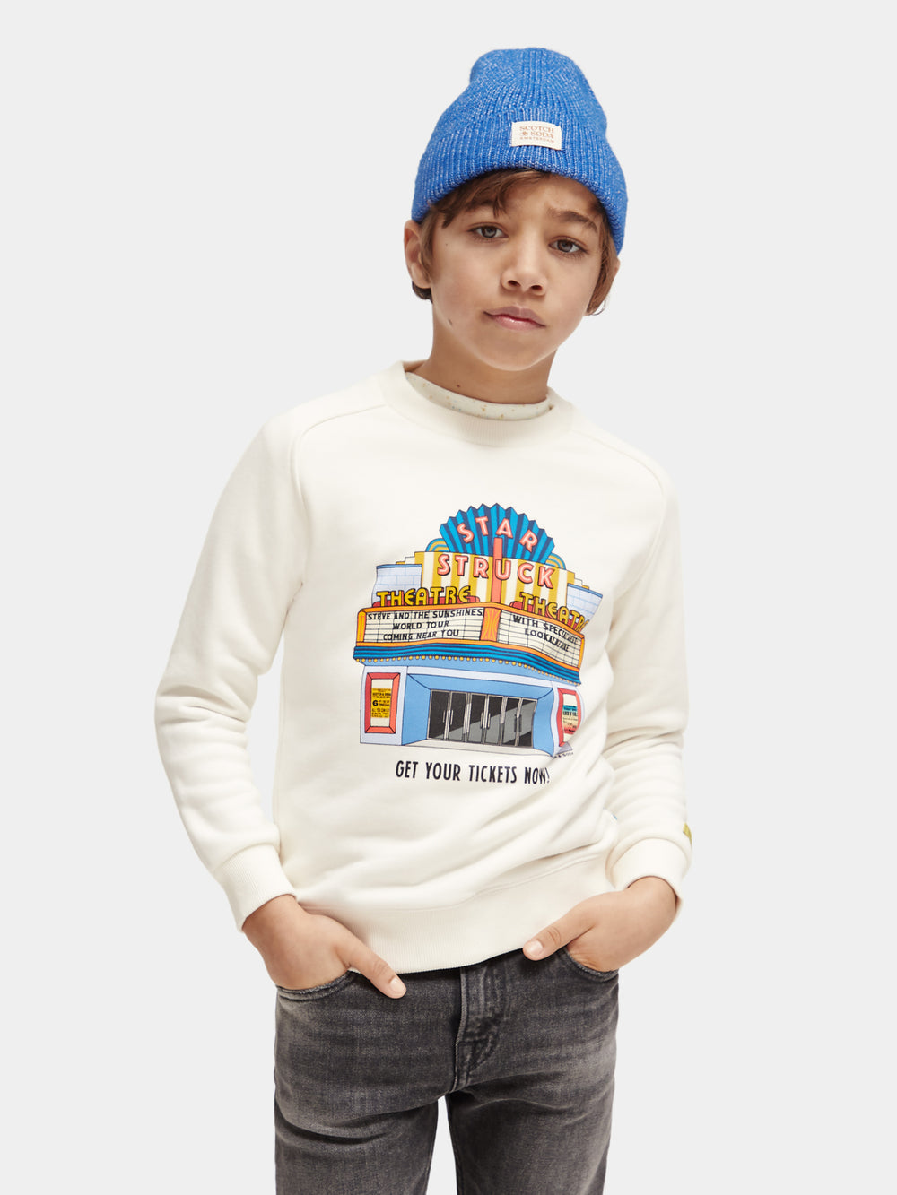 Kids - Relaxed-fit artwork sweatshirt - Scotch & Soda NZ