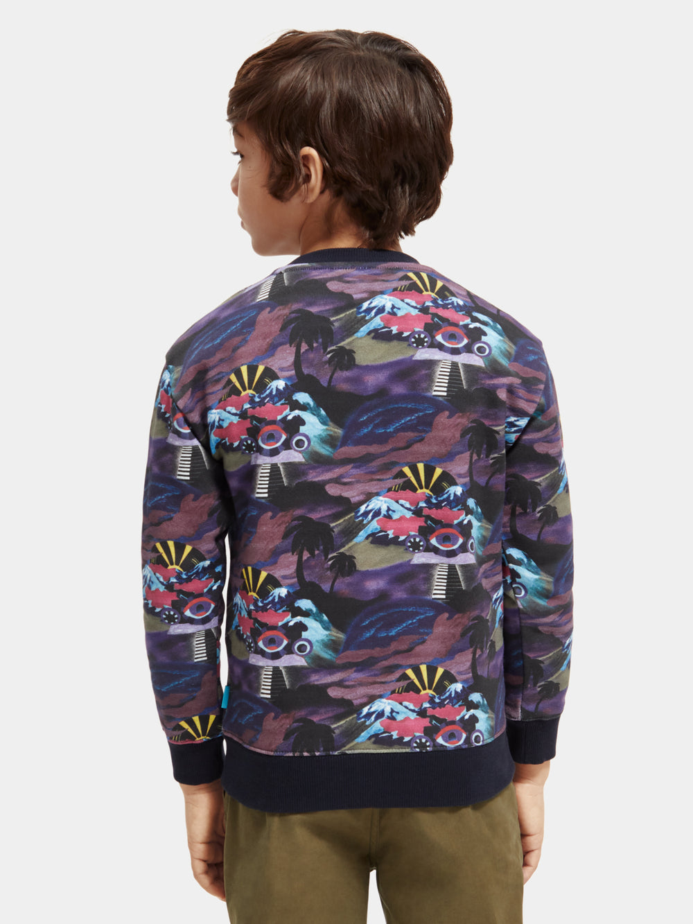 Kids - Relaxed-fit all-over printed sweatshirt - Scotch & Soda NZ