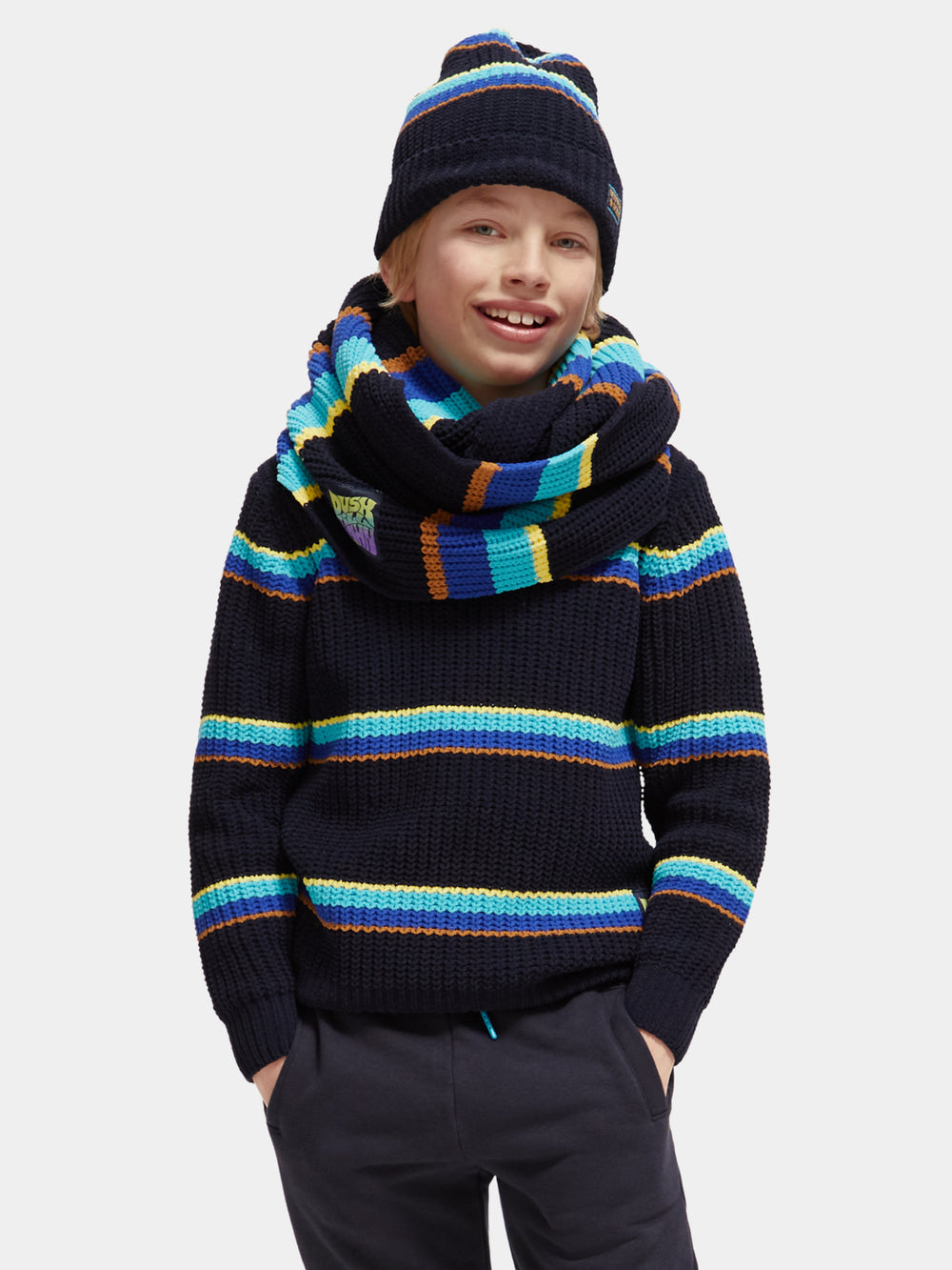 Kids - Colourful tunnel scarf - Scotch & Soda NZ