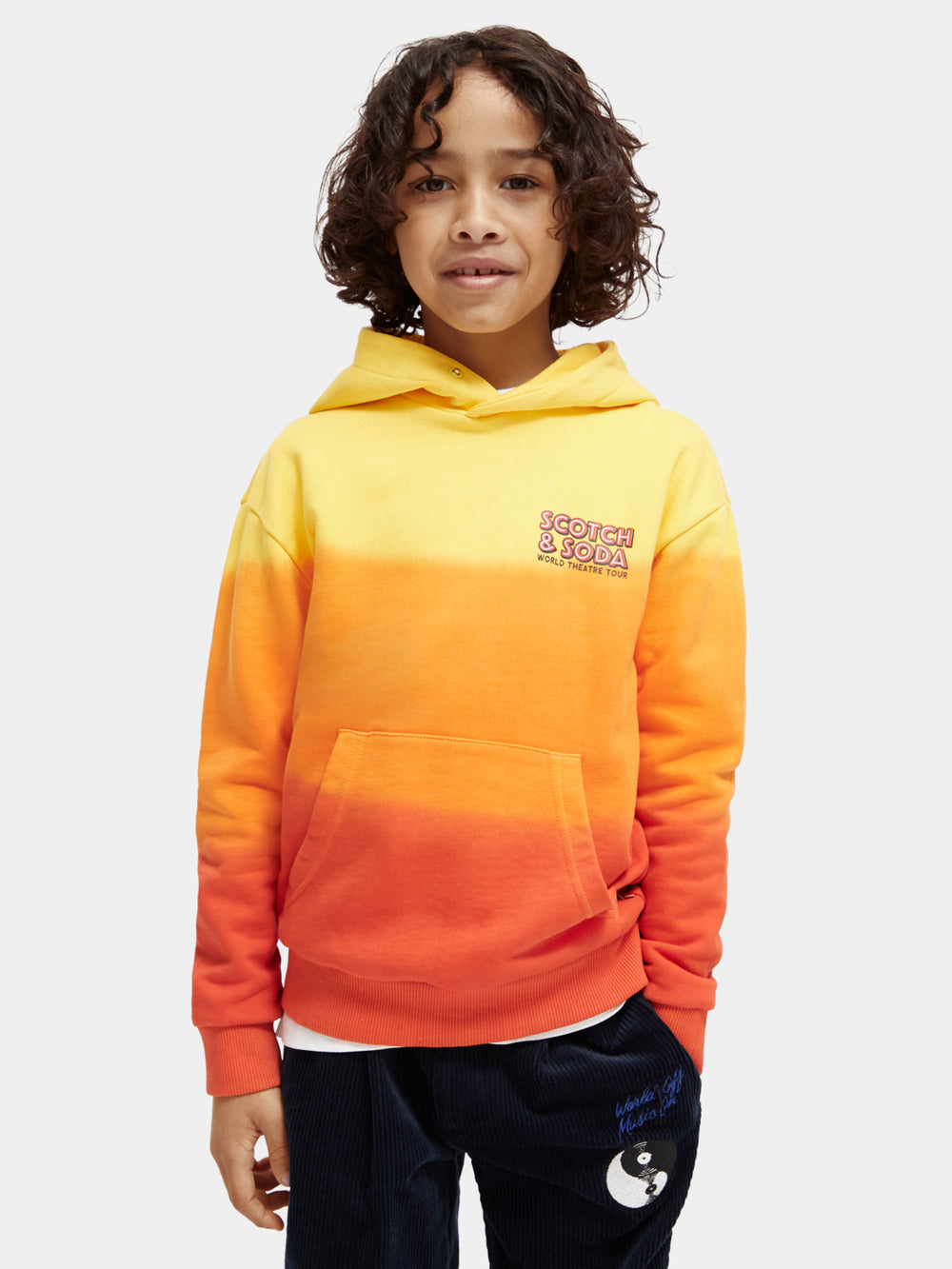 Kids - Relaxed-fit dip-dyed hoodie - Scotch & Soda NZ