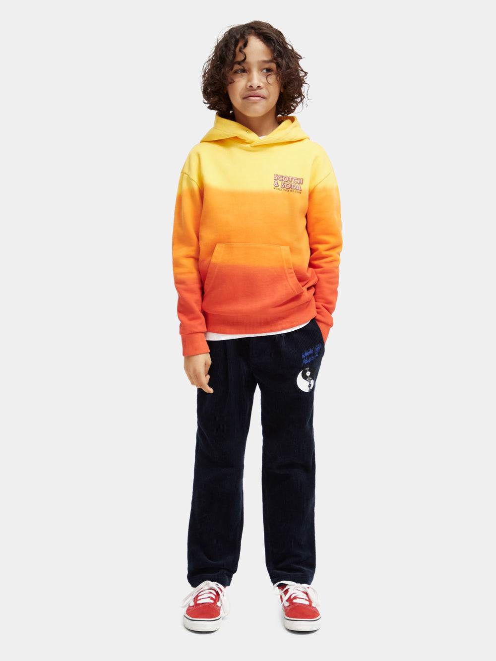 Kids - Relaxed-fit dip-dyed hoodie - Scotch & Soda NZ