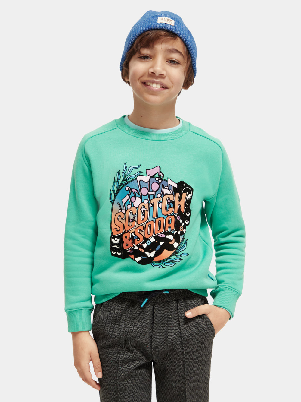 Kids - Relaxed-fit artwork sweatshirt - Scotch & Soda NZ