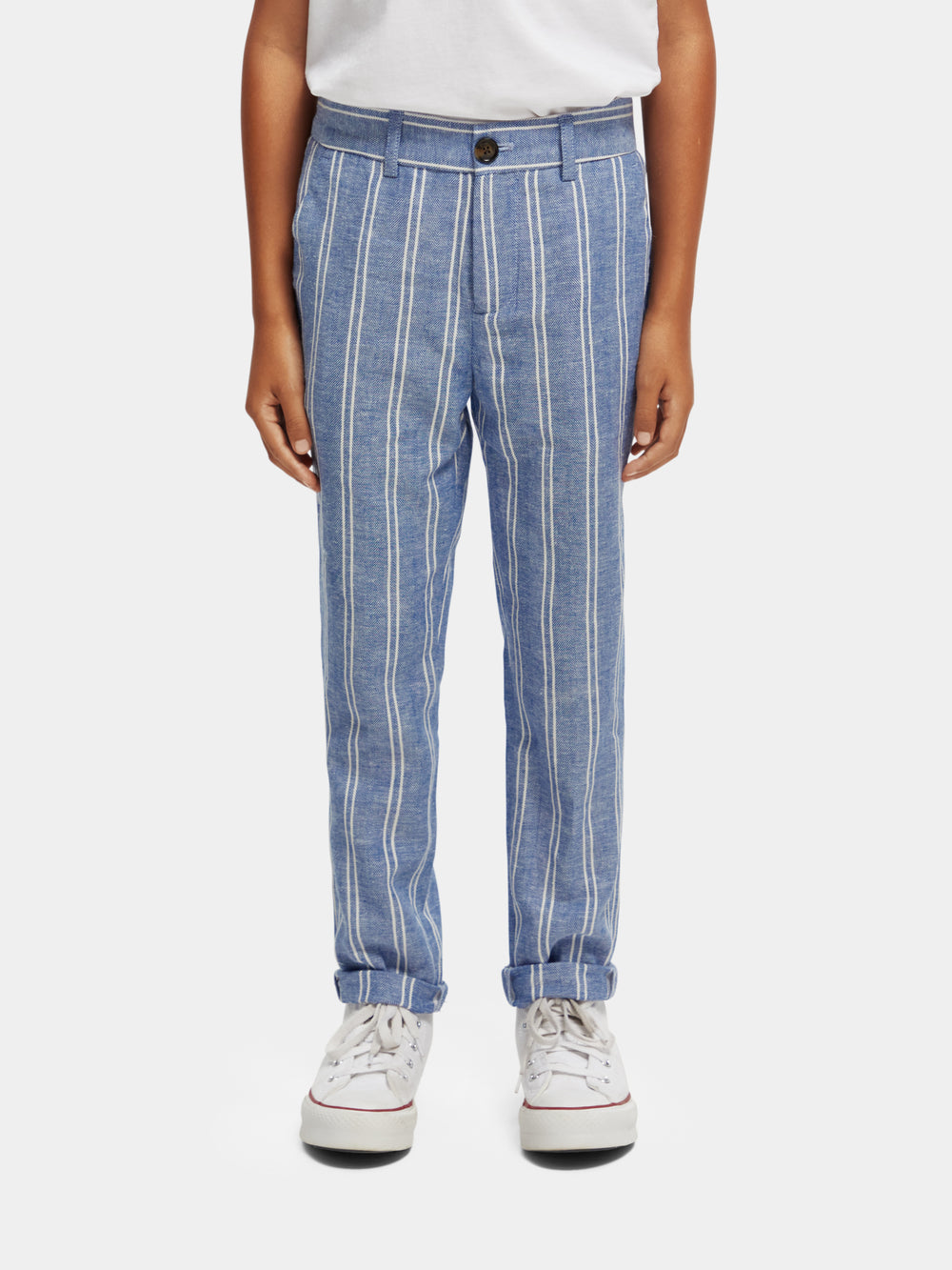 Relaxed slim-fit linen-blended trousers - Scotch & Soda NZ