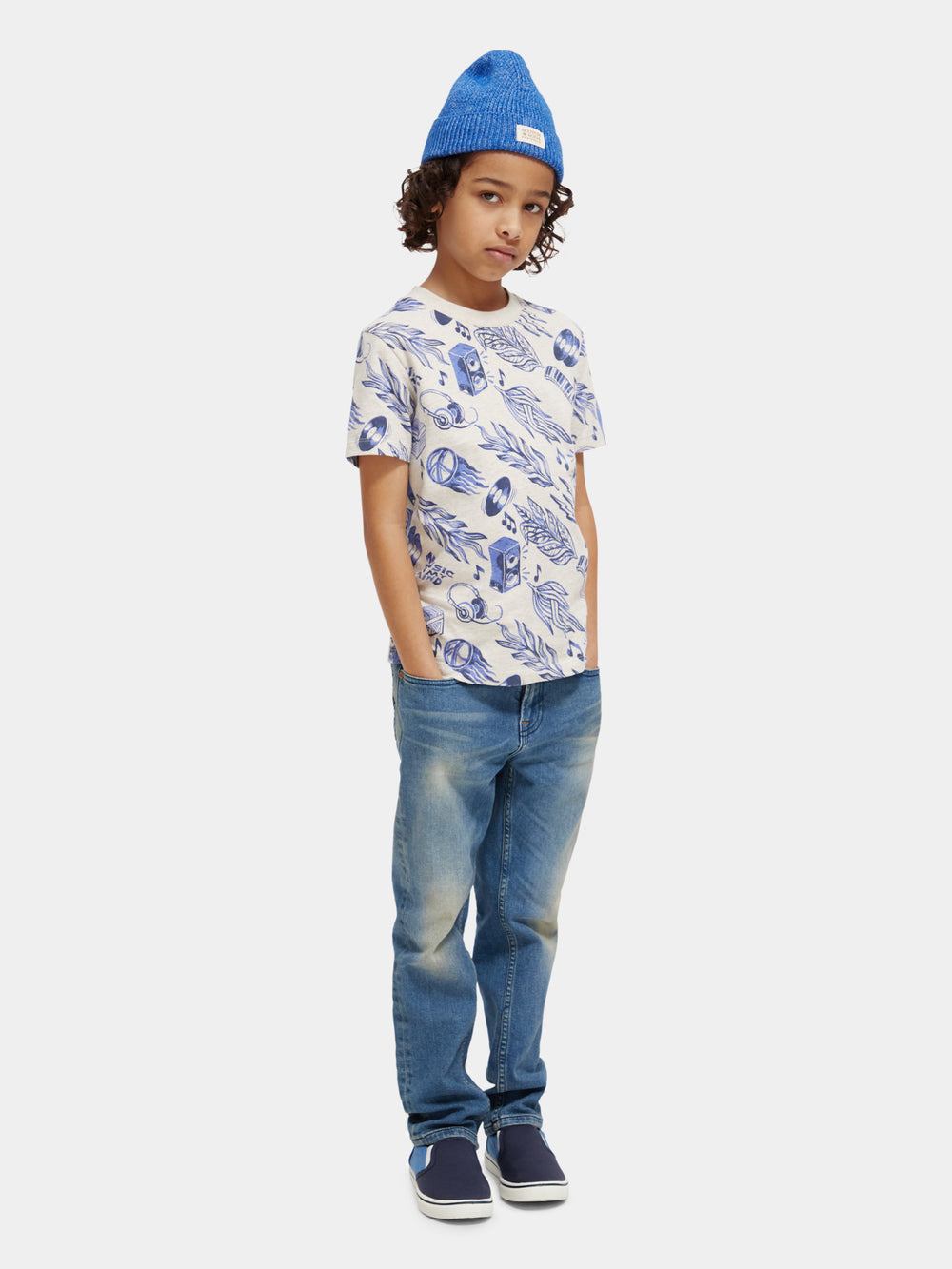 Regular-fit printed t-shirt - Scotch & Soda NZ