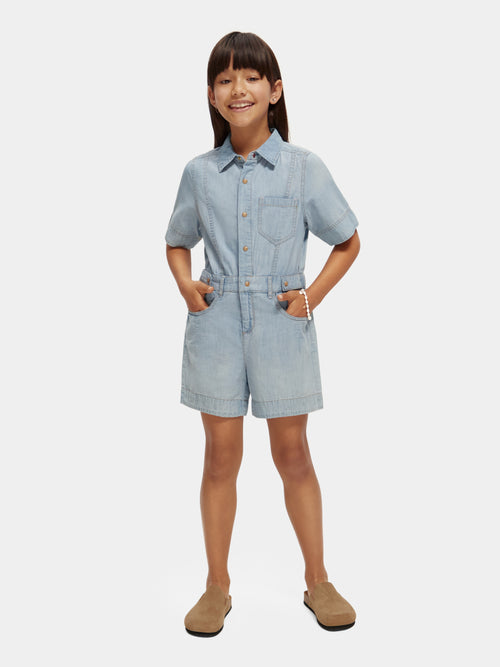 Lightweight chambray denim playsuit – Scotch u0026 Soda NZ