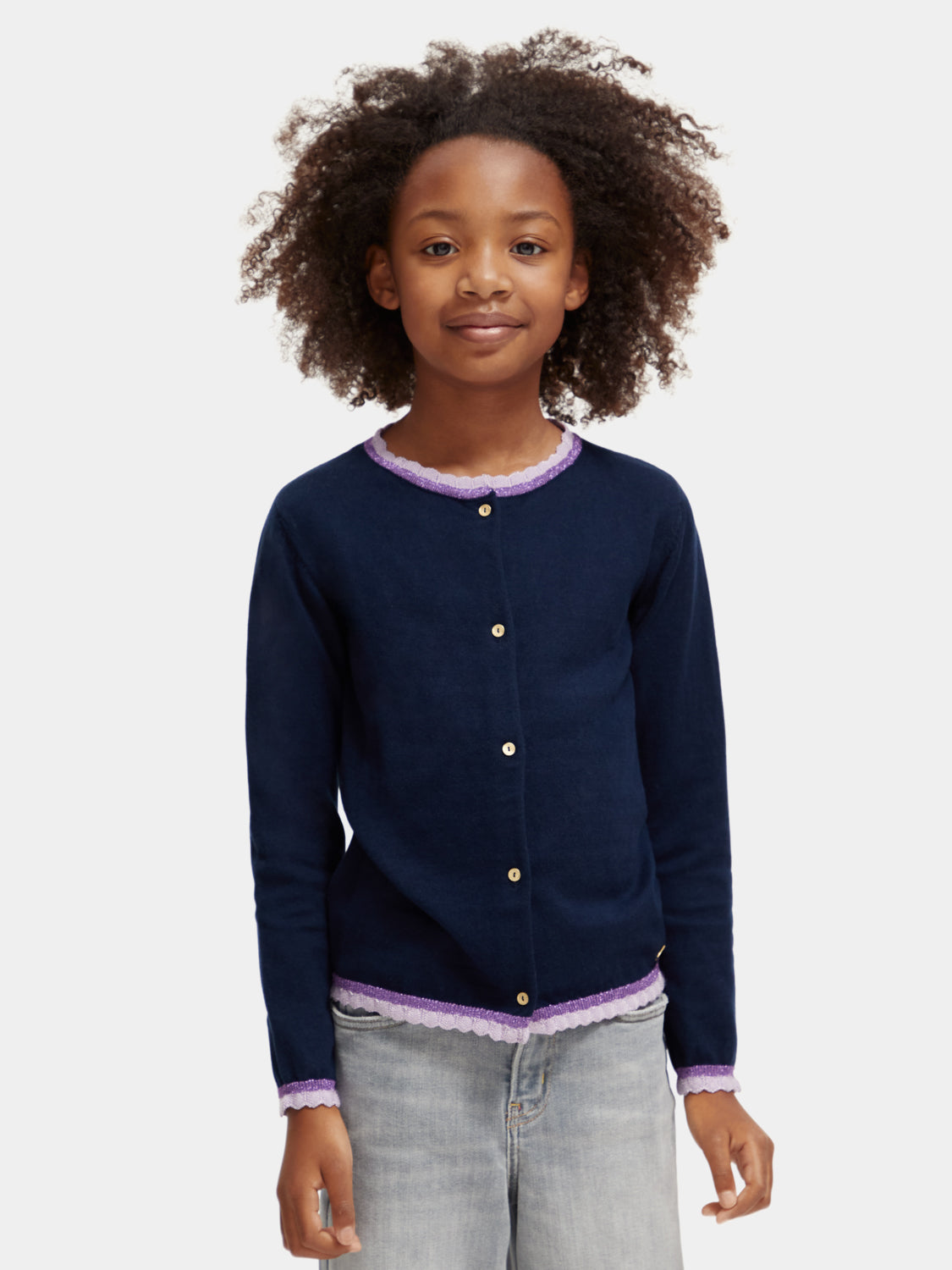 Kids Lightweight glitter tipping cardigan Scotch Soda NZ