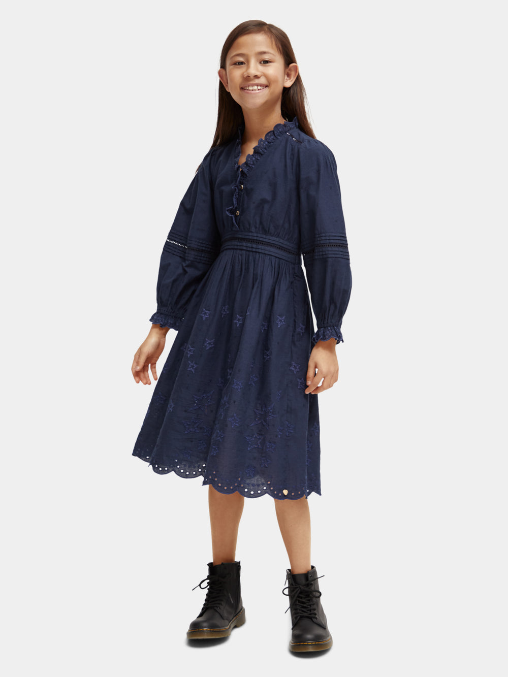 Kids - Broderie anglaise star dress - Scotch & Soda NZ