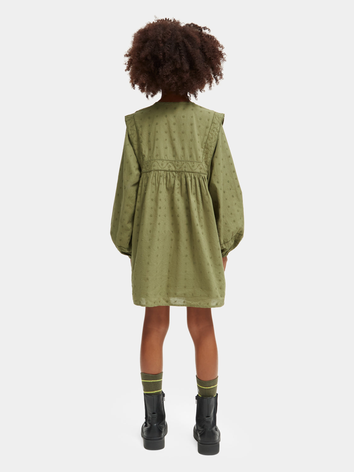 Kids - Broderie anglaise panel dress - Scotch & Soda NZ