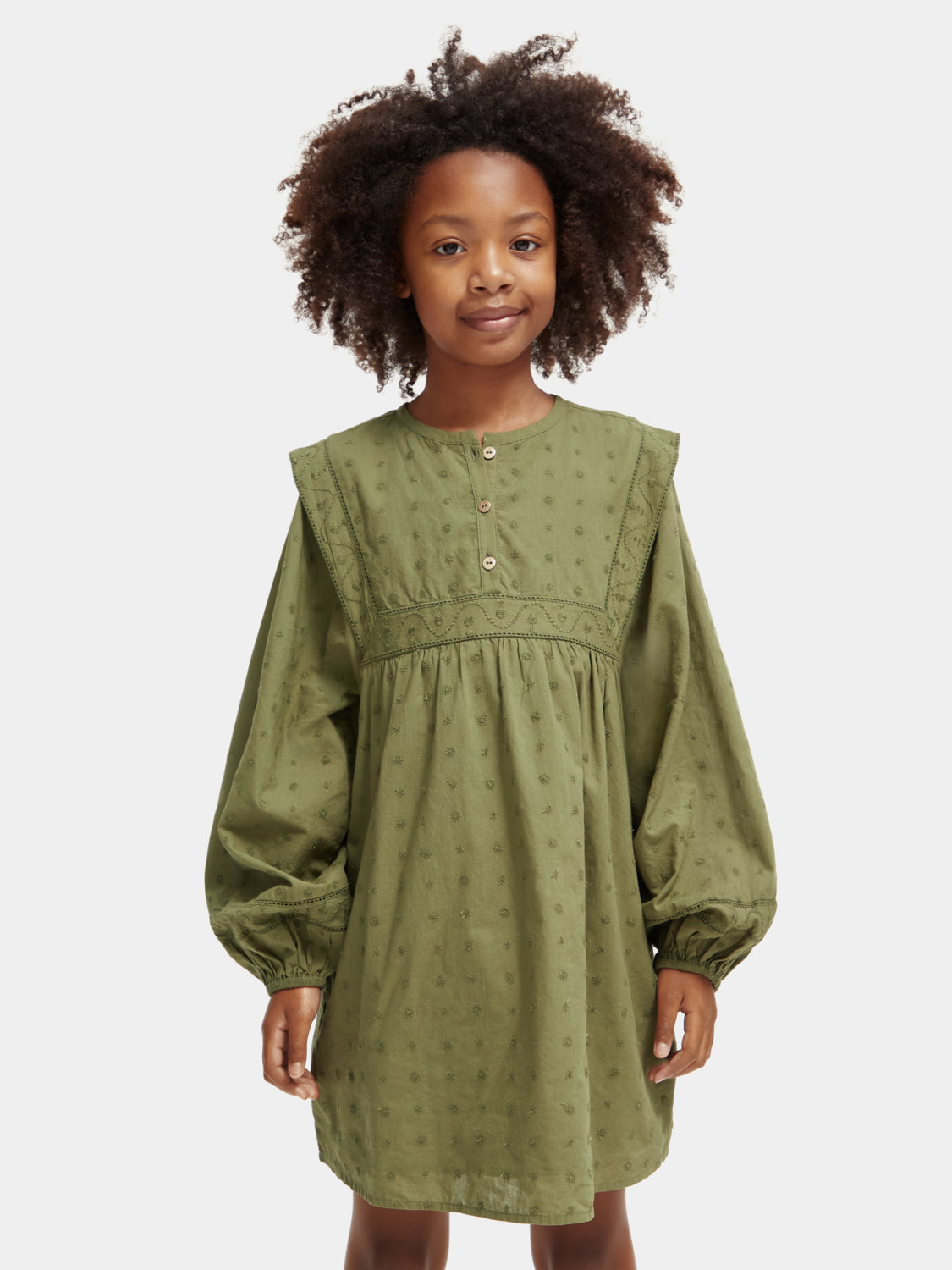 Kids - Broderie anglaise panel dress - Scotch & Soda NZ