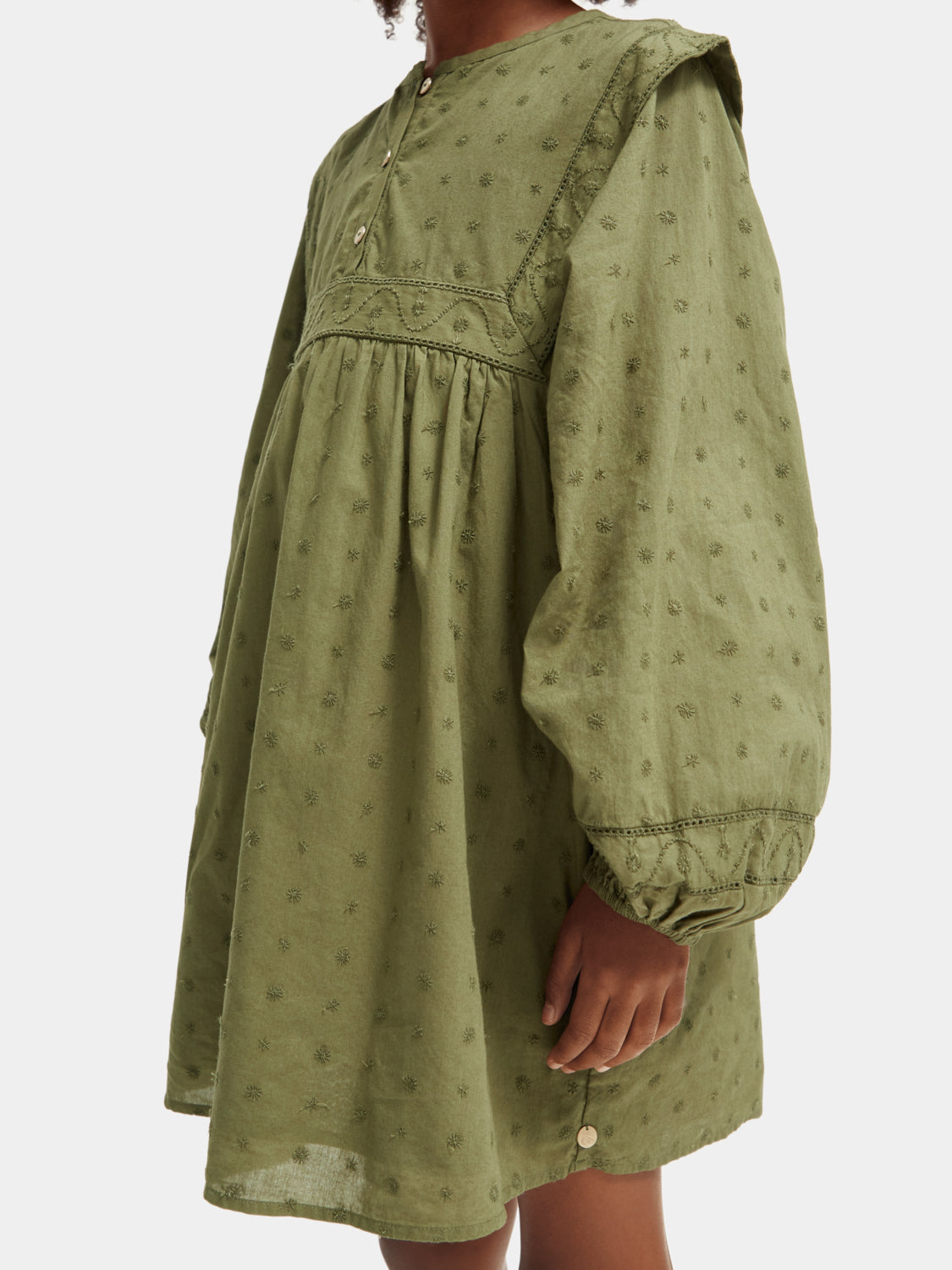 Kids - Broderie anglaise panel dress - Scotch & Soda NZ
