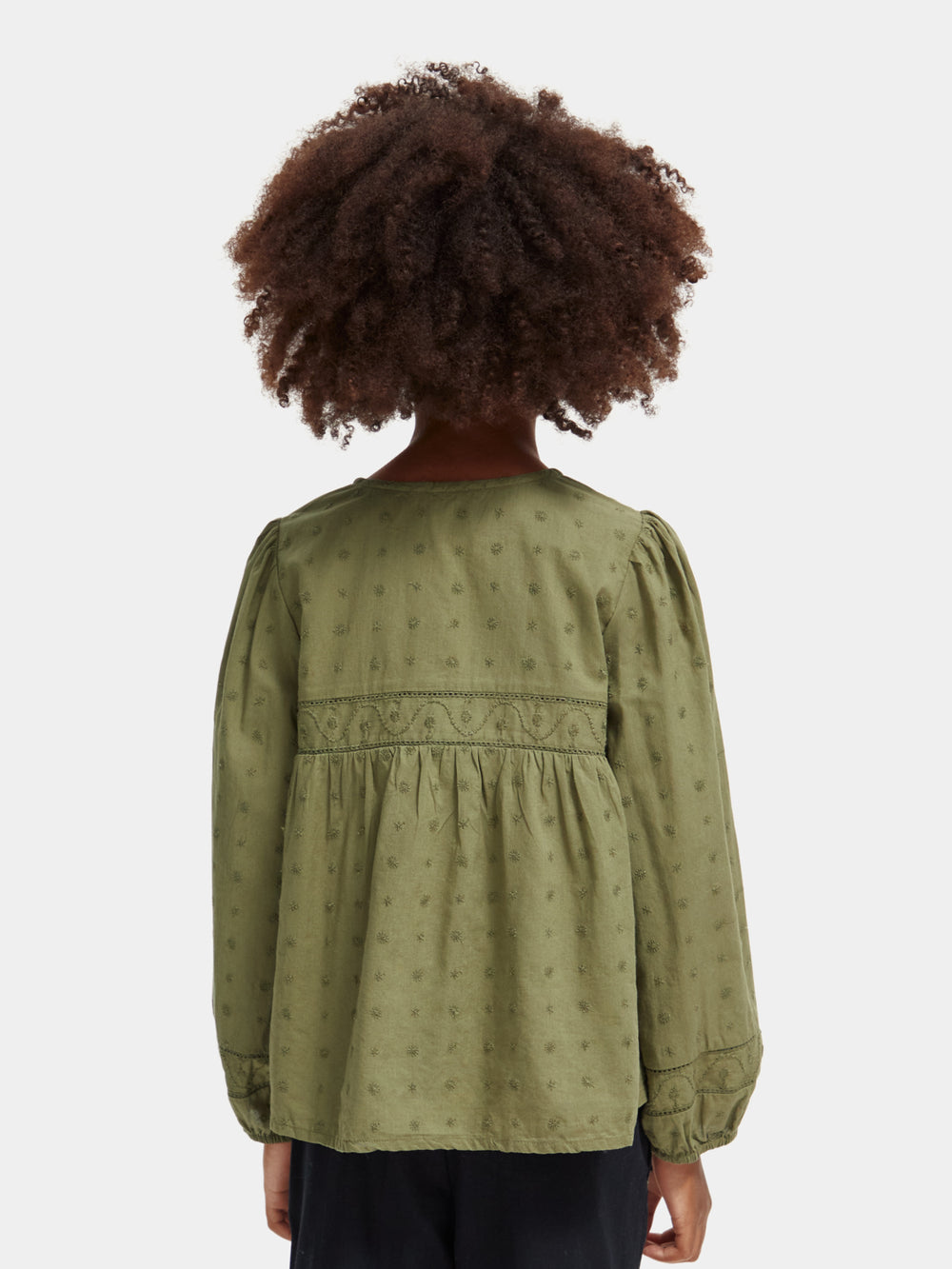 Kids - Broderie anglaise panelled top - Scotch & Soda NZ