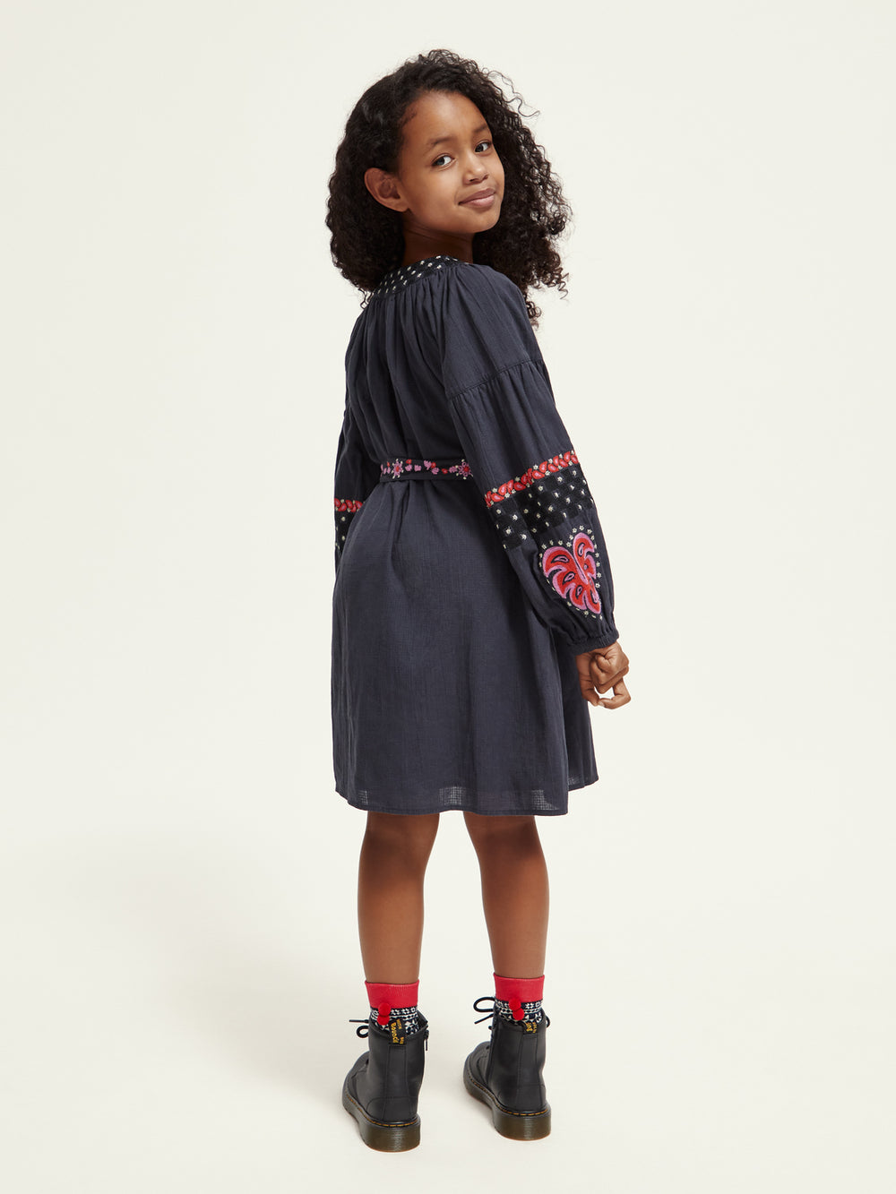Kids - Embroidered cotton dress - Scotch & Soda NZ