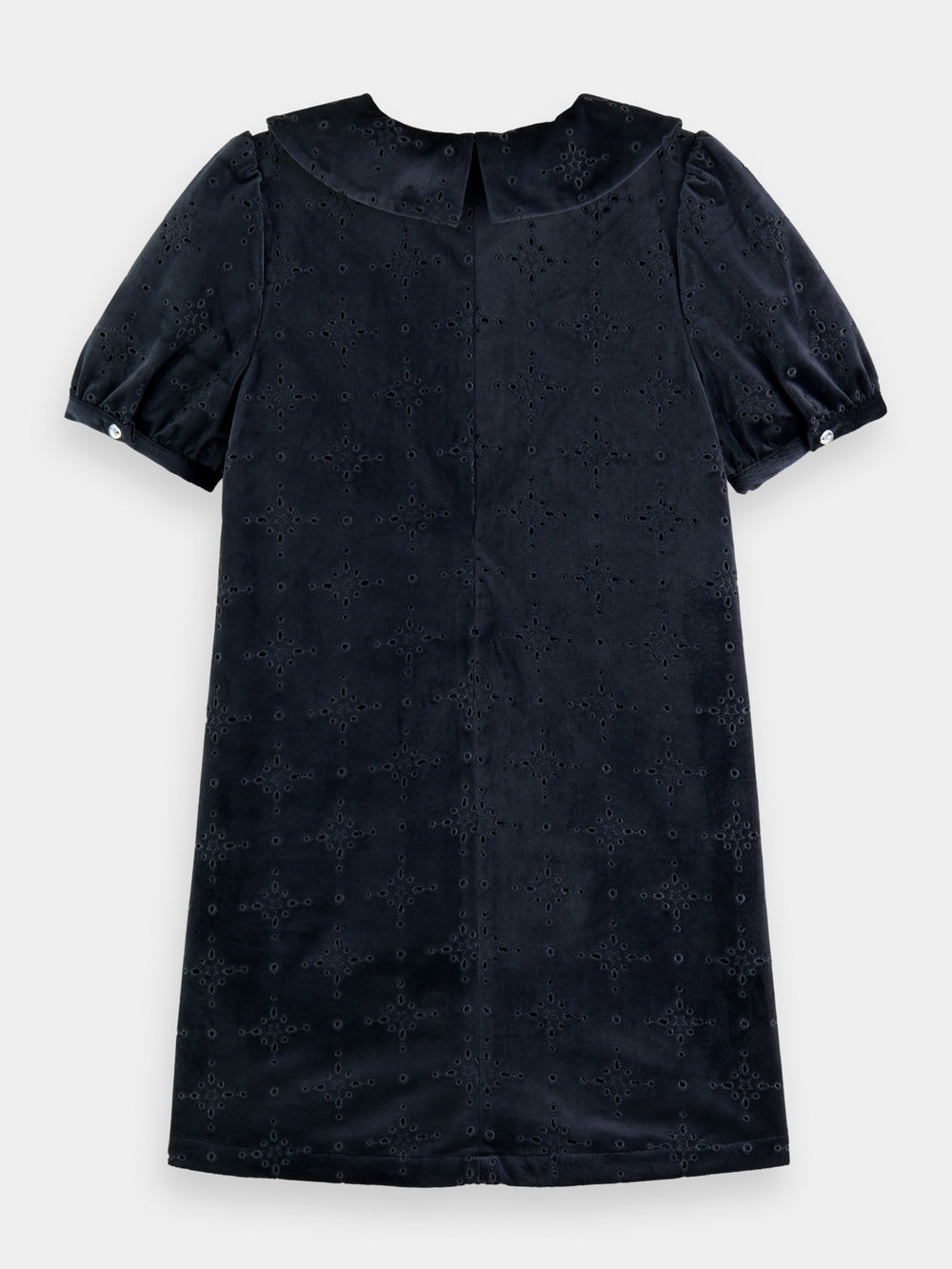 Kids - Velvet broderie anglaise mini dress - Scotch & Soda NZ