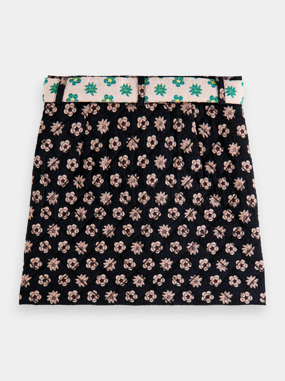 Belted printed quilted mini skirt - Scotch & Soda NZ