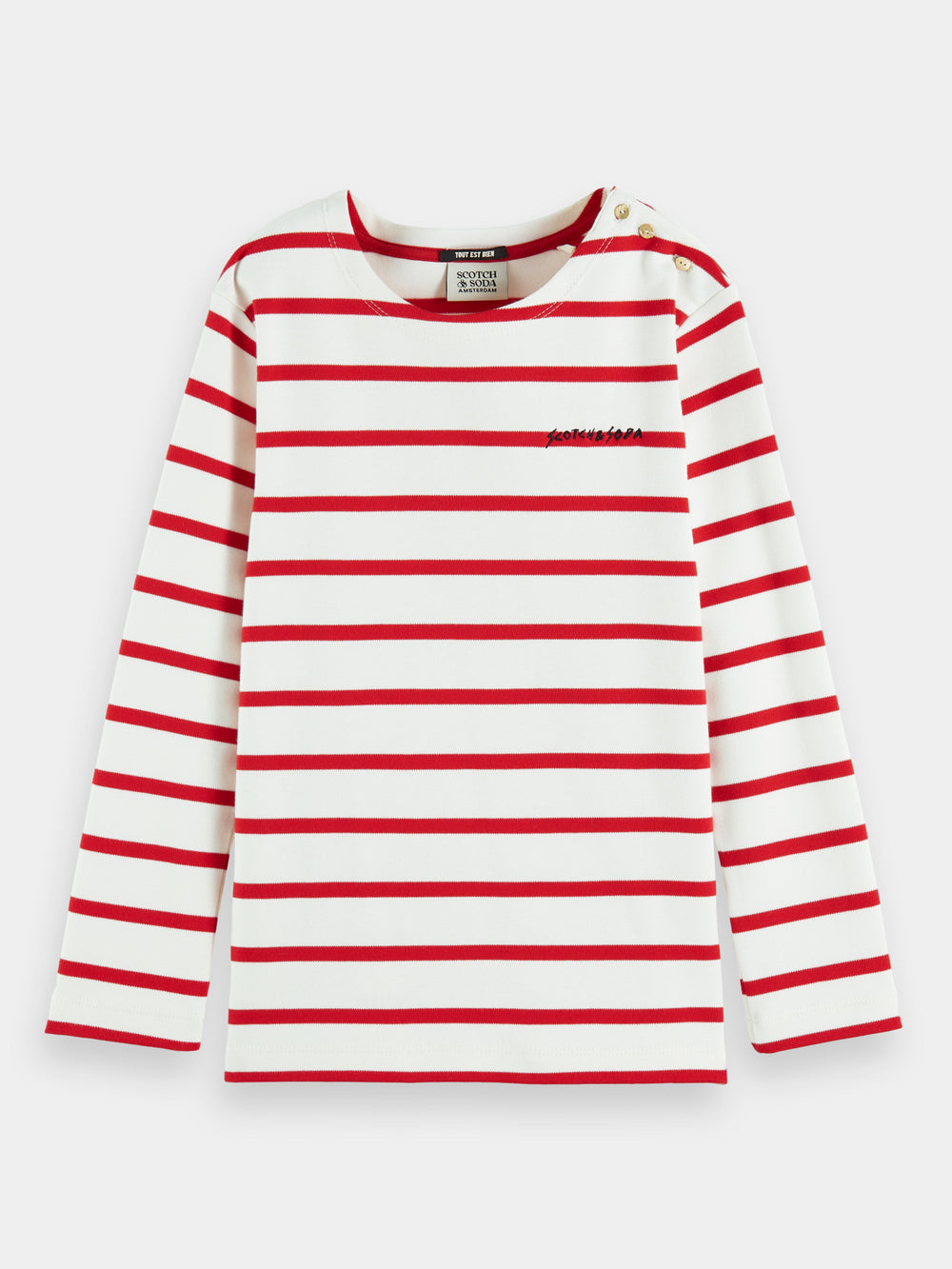 Striped yarn-dyed long sleeved t-shirt - Scotch & Soda NZ