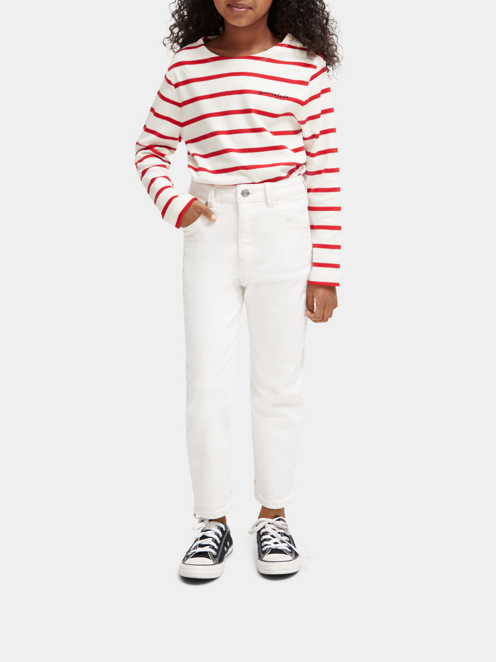 Striped yarn-dyed long sleeved t-shirt - Scotch & Soda NZ