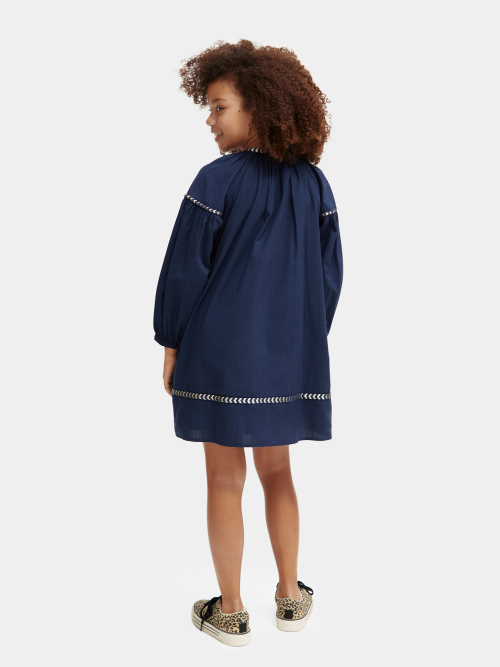 Long sleeved glittering embroidery mini dress - Scotch & Soda NZ