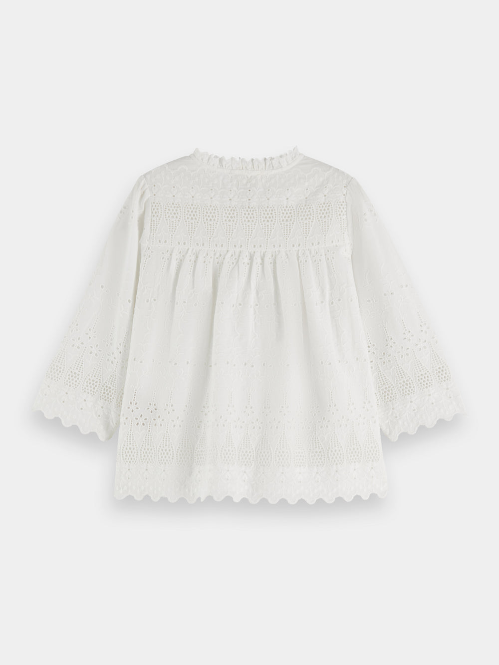 Ruffled broderie anglaise blouse - Scotch & Soda NZ