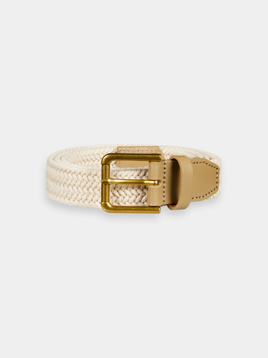 Leather trimmed & braided belt