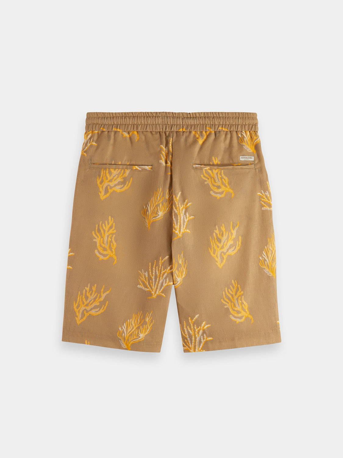 Scotch & Soda Fave cotton-linen shorts in black, featuring a relaxed fit and casual style, suitable for warm weather wear.