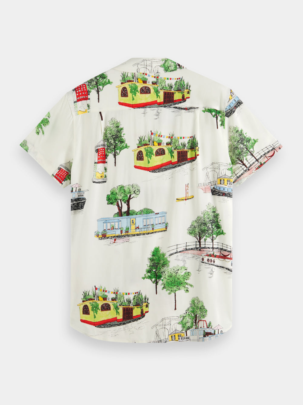 Regular-fit printed camp shirt