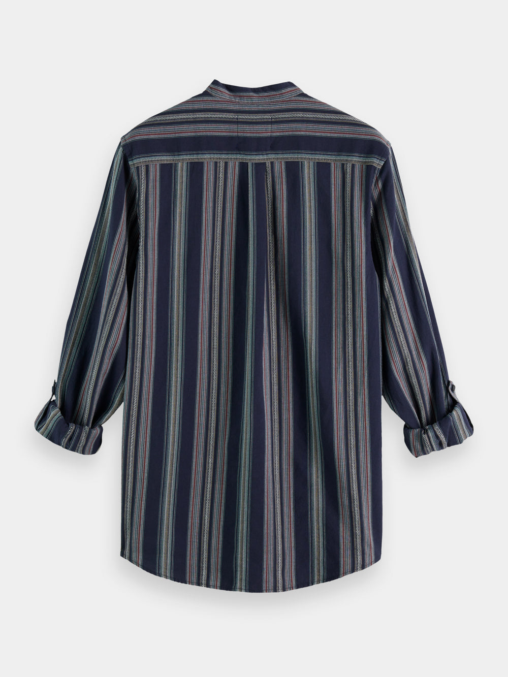 Mandarin collar dobby stripe shirt