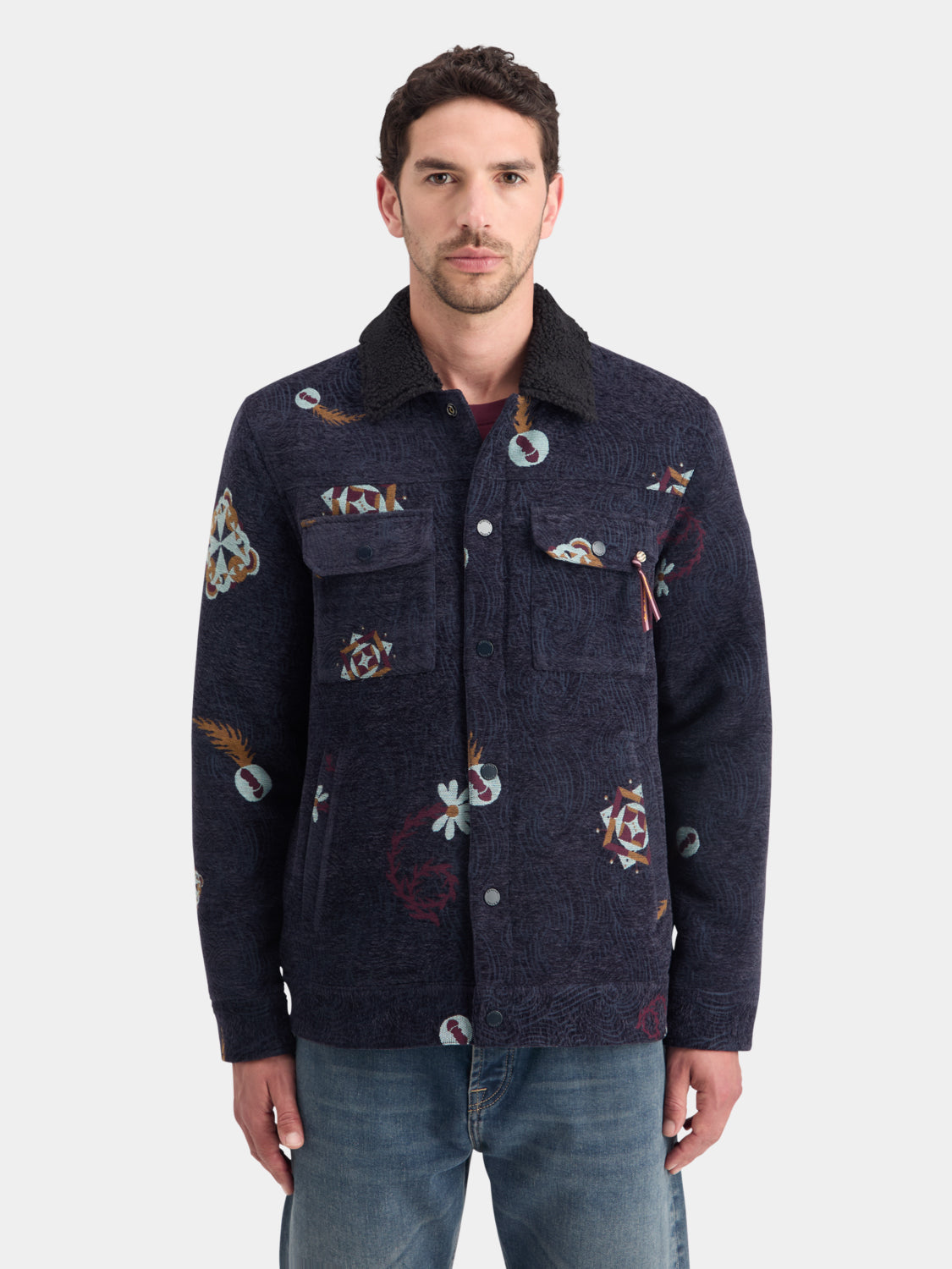 Jacquard trucker jacket - Scotch & Soda NZ