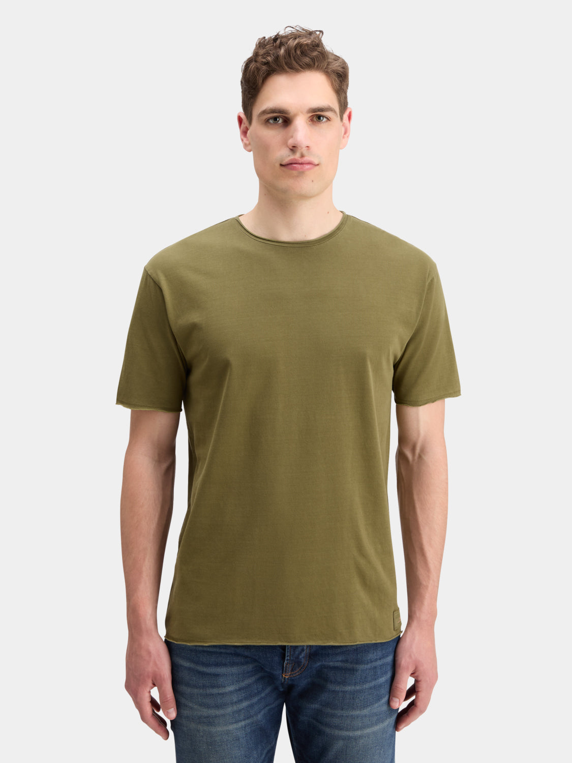 Raw edge garment-dyed t-shirt - Scotch & Soda NZ