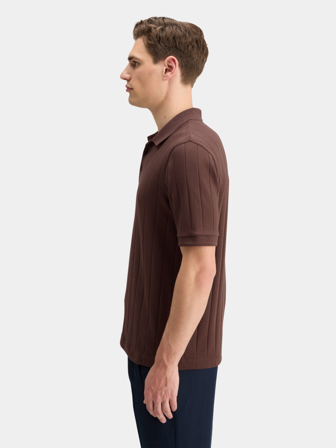 Rib knit polo