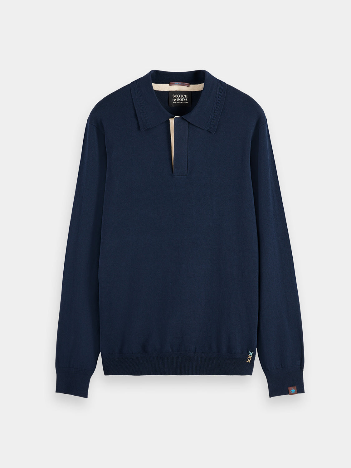 Long sleeved knit polo - Scotch & Soda NZ