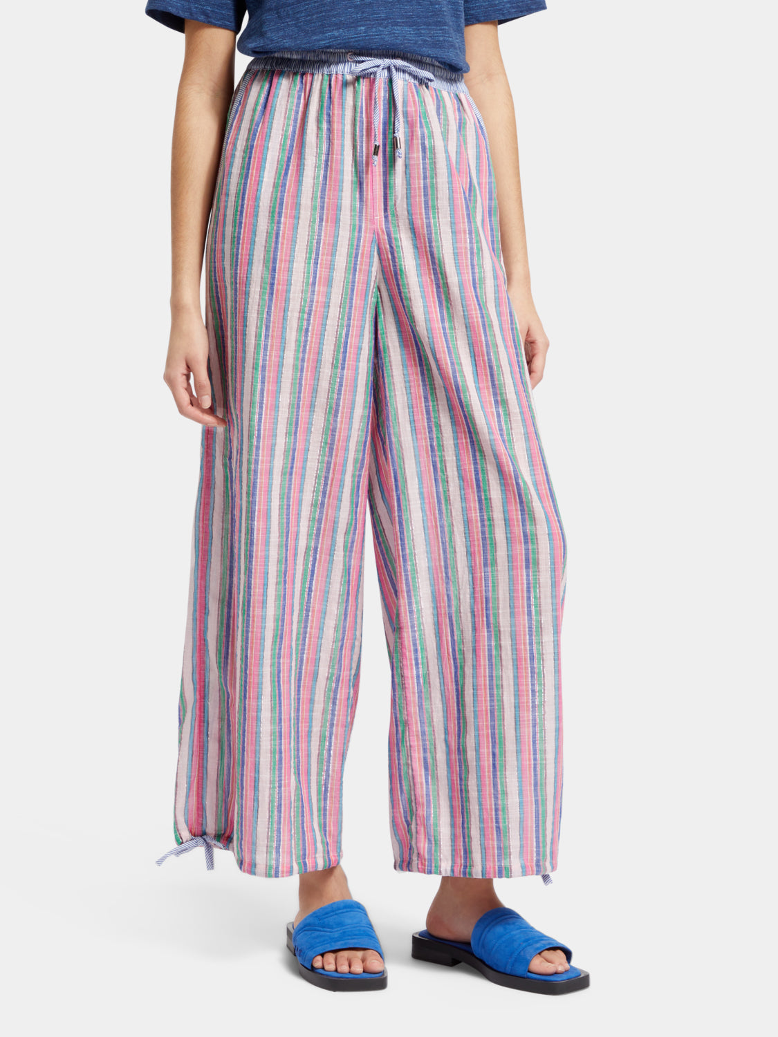 Lurex striped beach pants