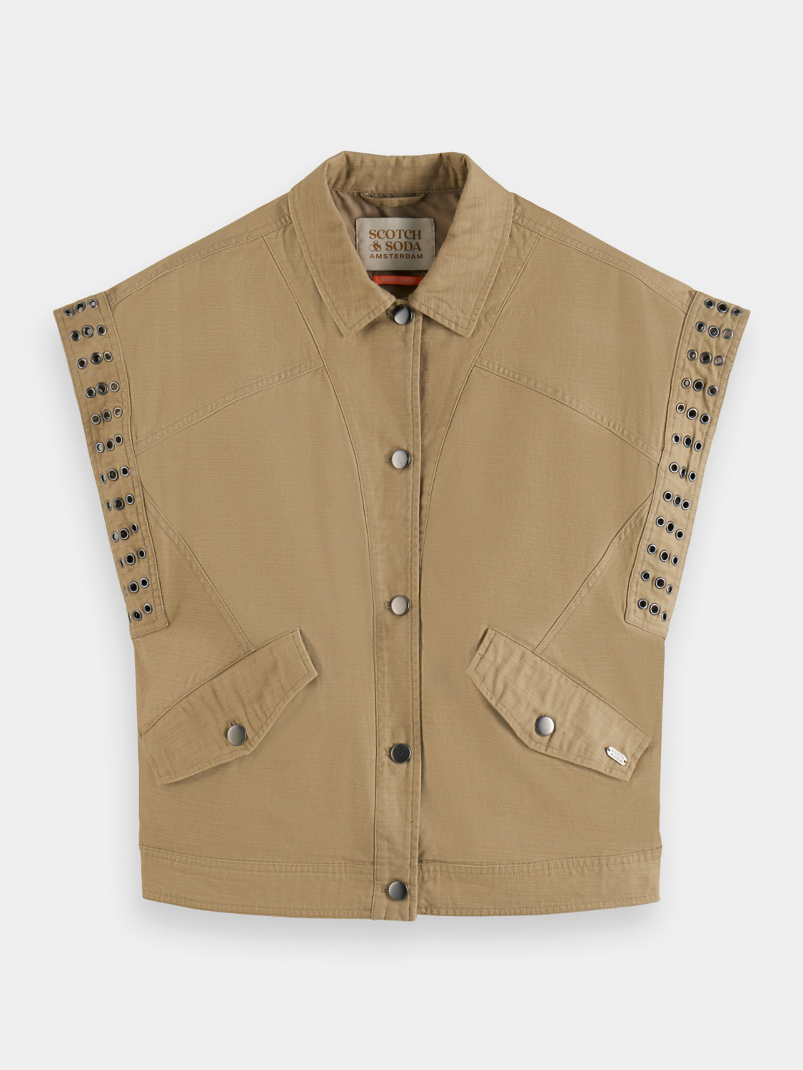 Festival jacket with eyelets