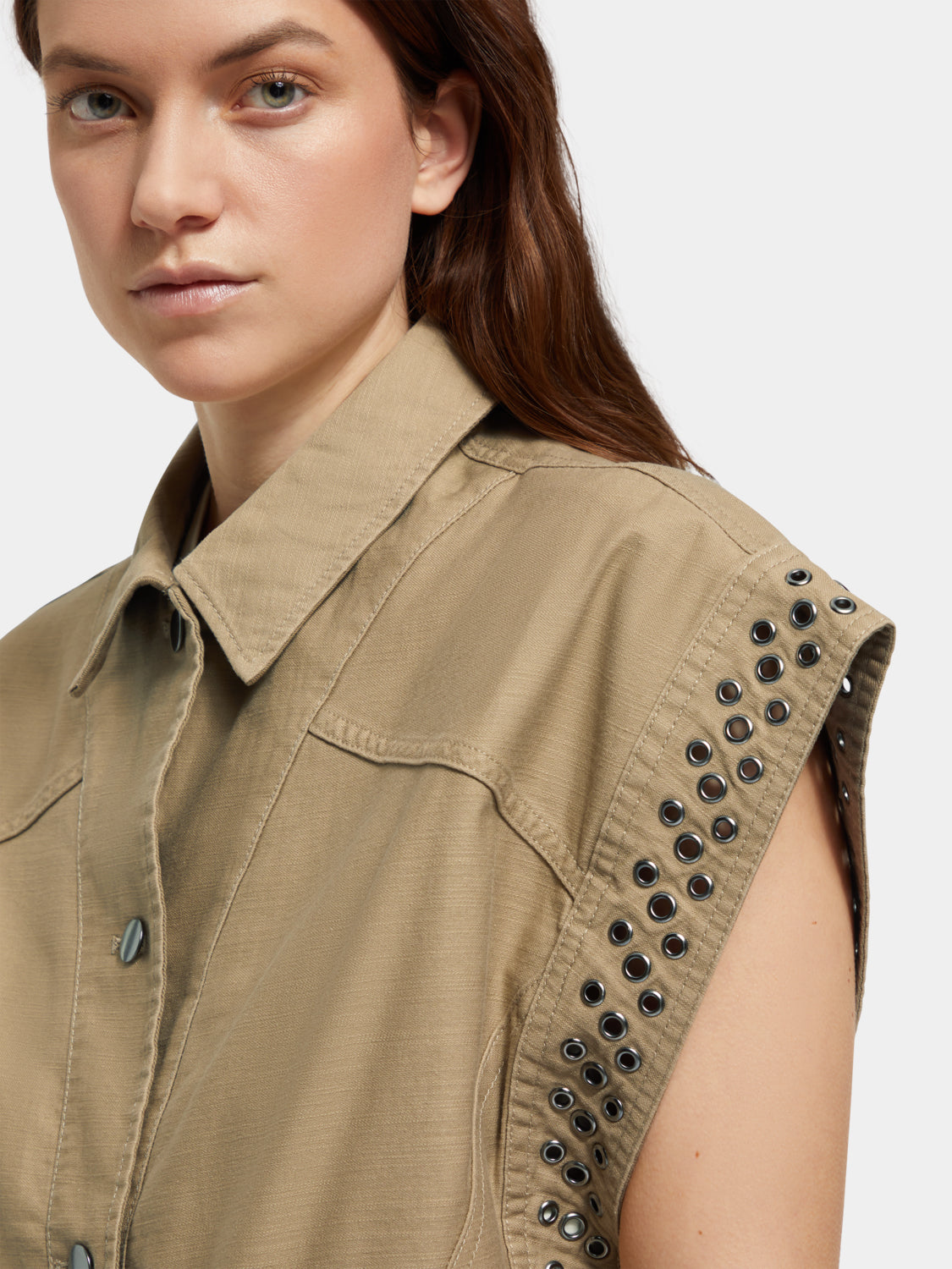 Festival jacket with eyelets