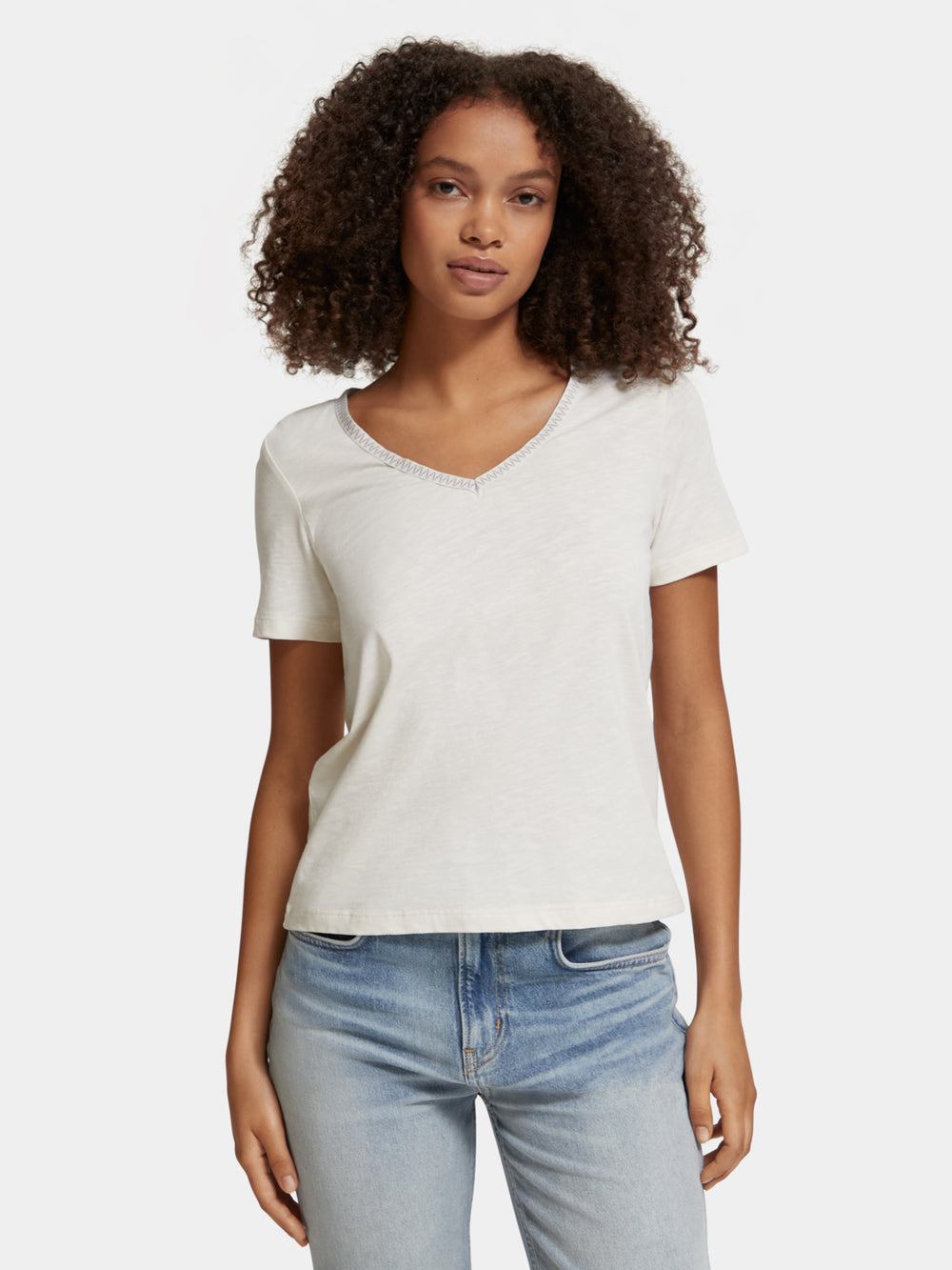 Short sleeved v-neck t-shirt