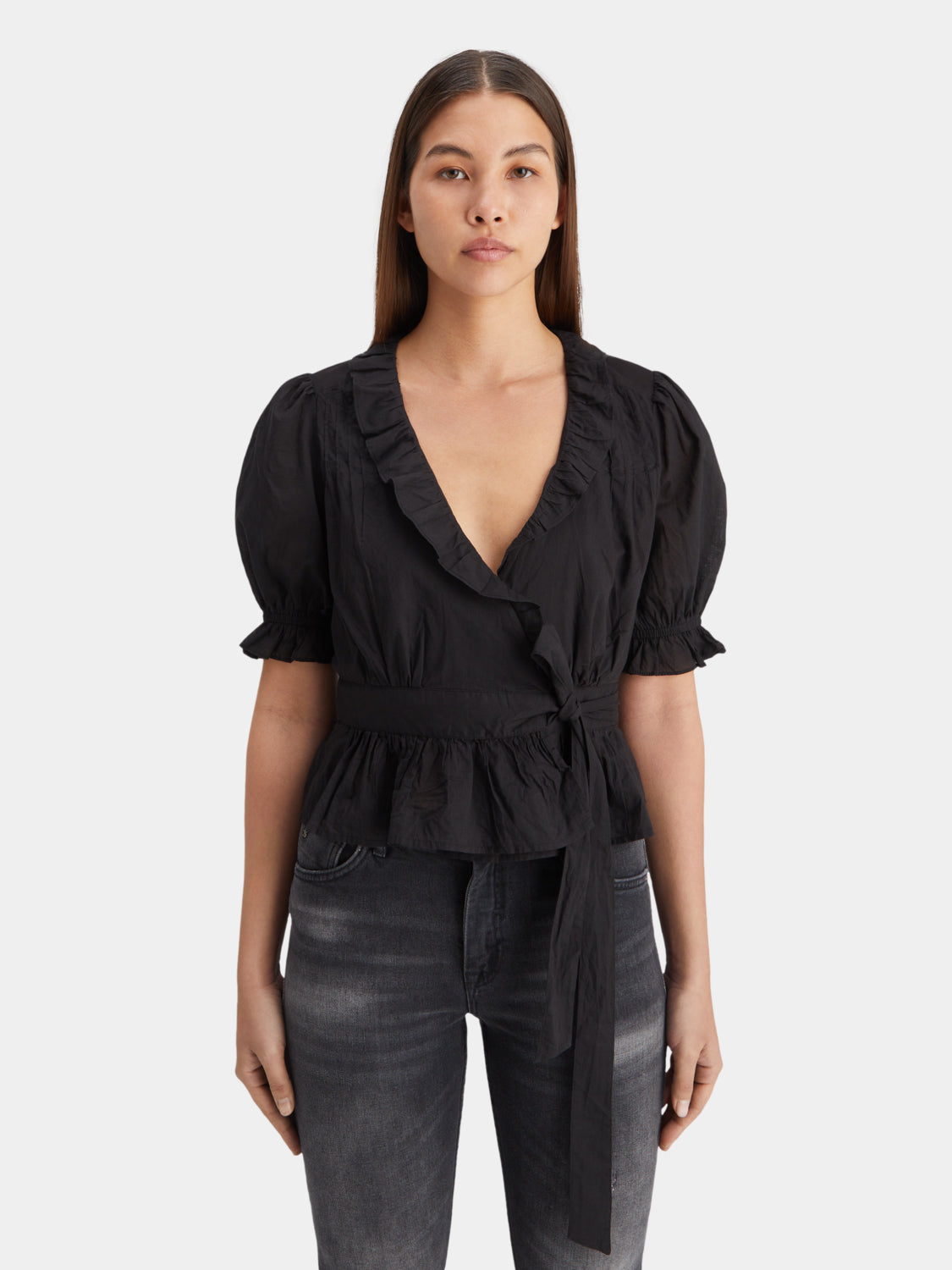 Ruffle wrap top