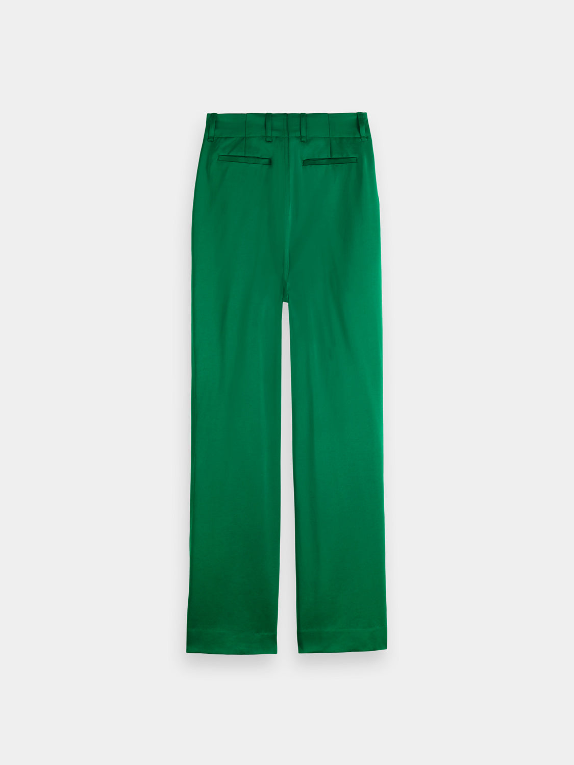 SCOTCH & SODA Faye tapered pants in dark fabric, showing a close-up of the back and waistband detail.