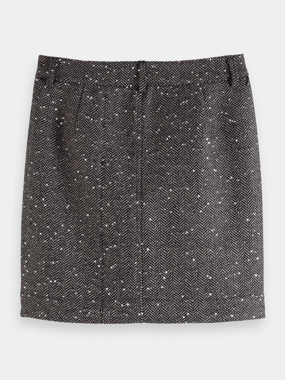 Herringbone sequin mini skirt