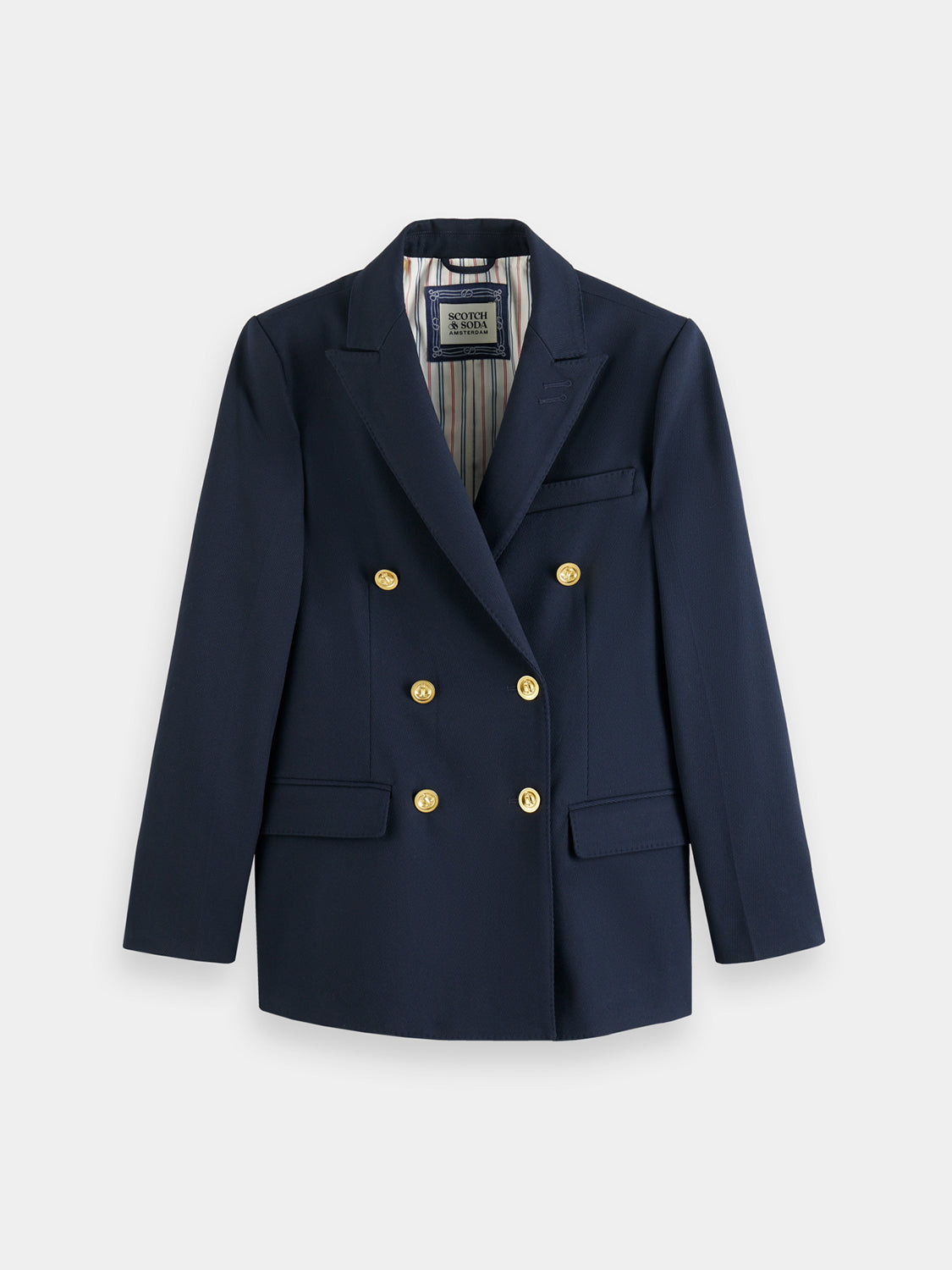 Twill double-breasted blazer