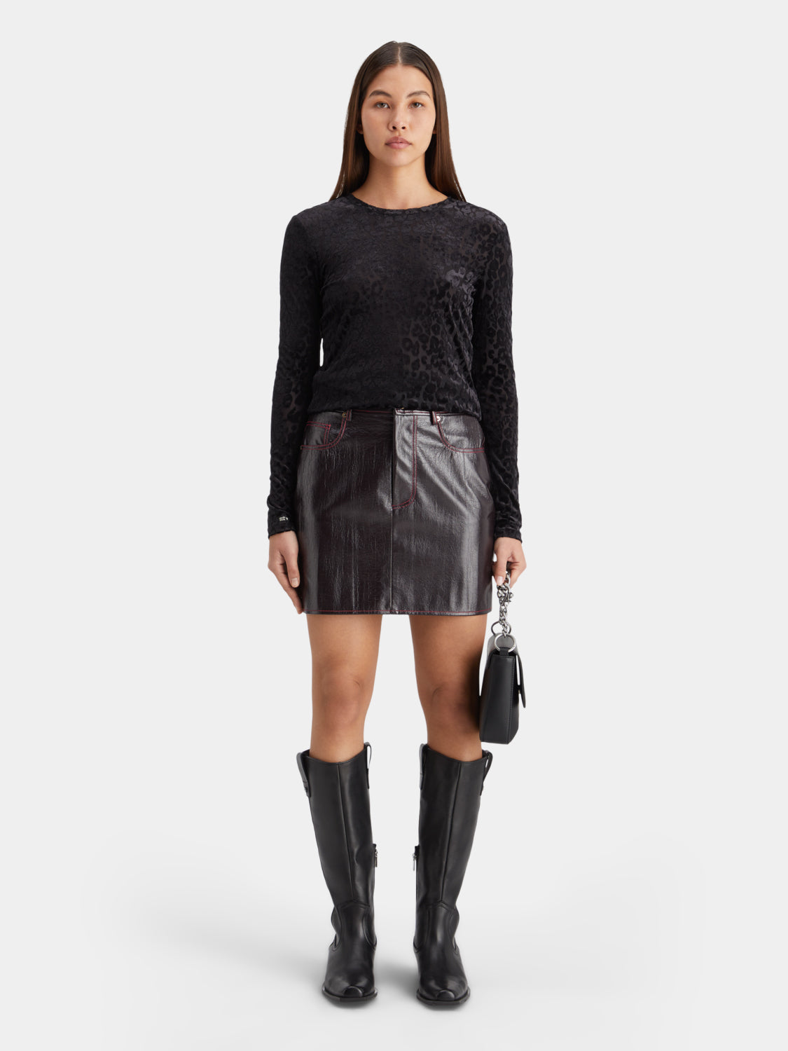 Faux leather mini skirt - Scotch & Soda NZ